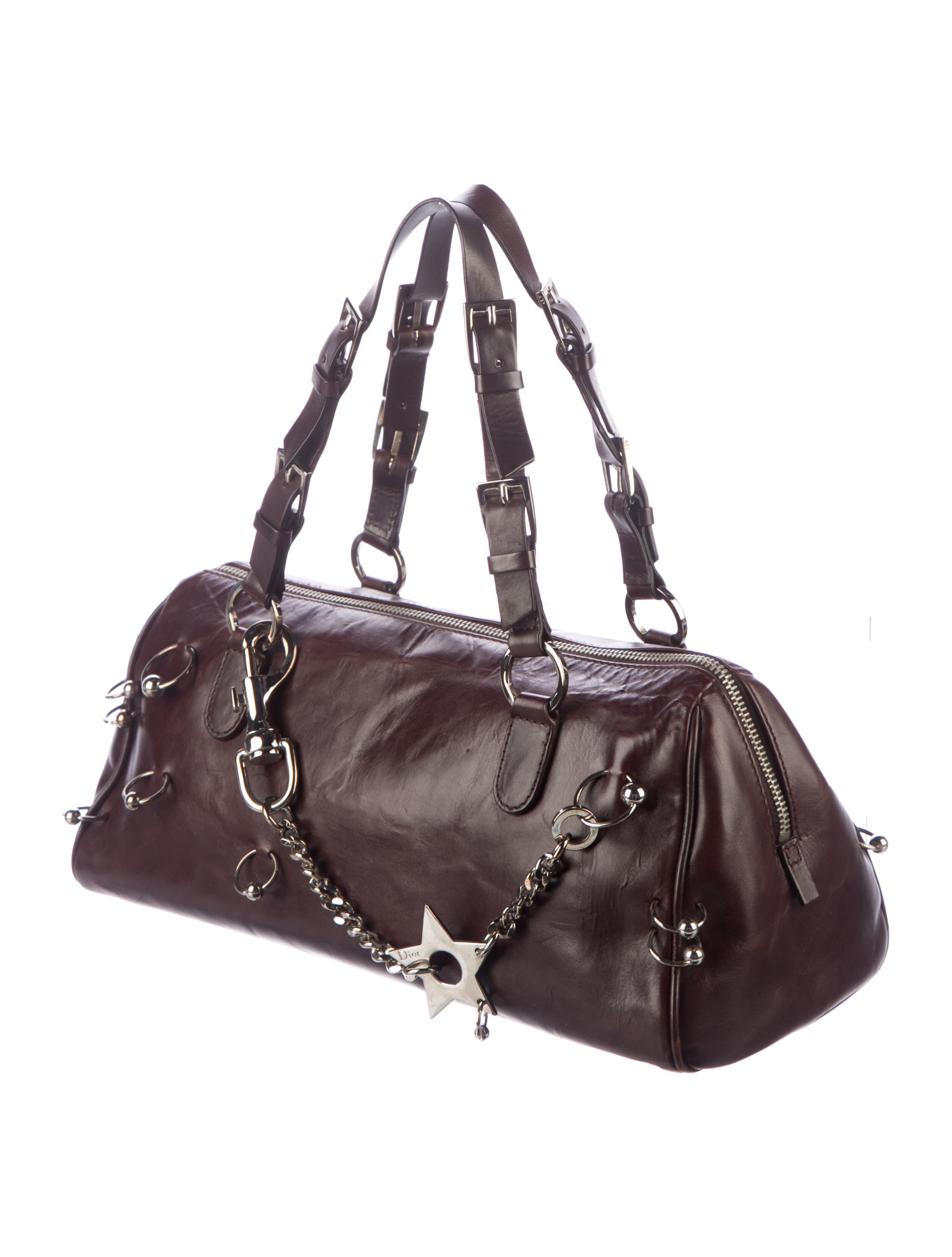 Christian Dior Hardcore Pierced Boston Bag - Brown Handle Bags