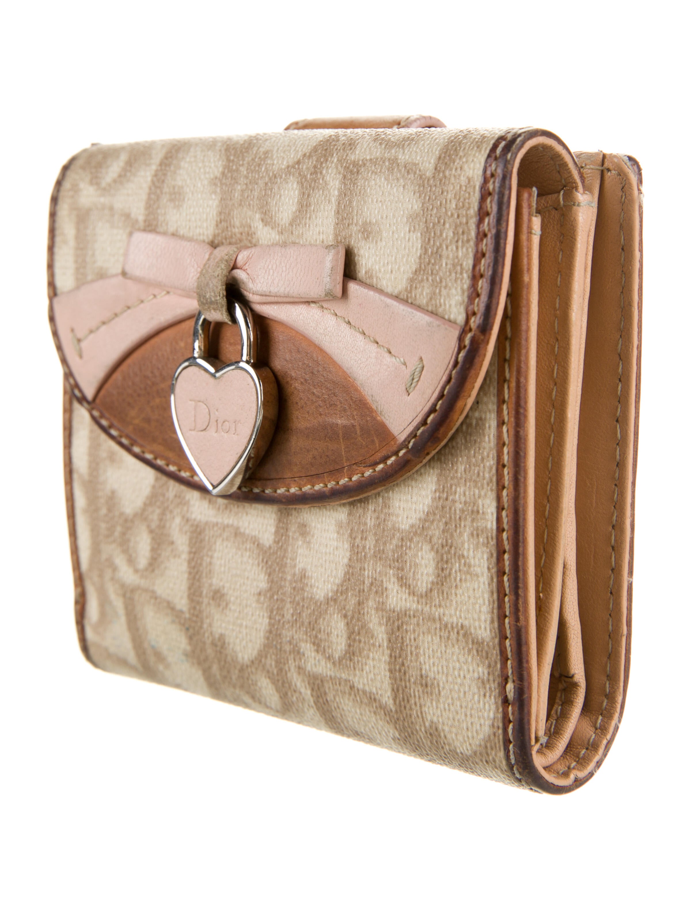 Christian Dior Vintage Romantique Compact Wallet - Neutrals