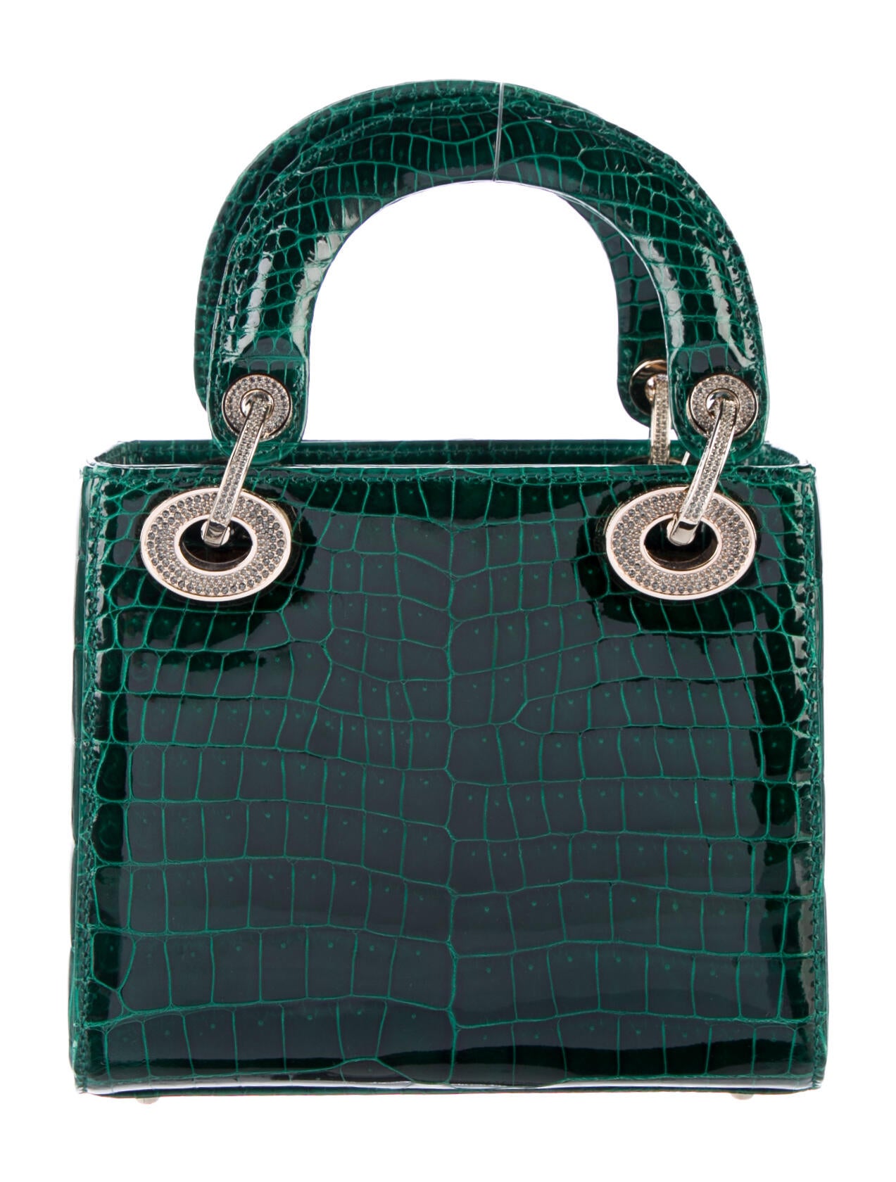 Christian Dior 2021 Mini Crocodile Lady Dior Bag - Green Handle