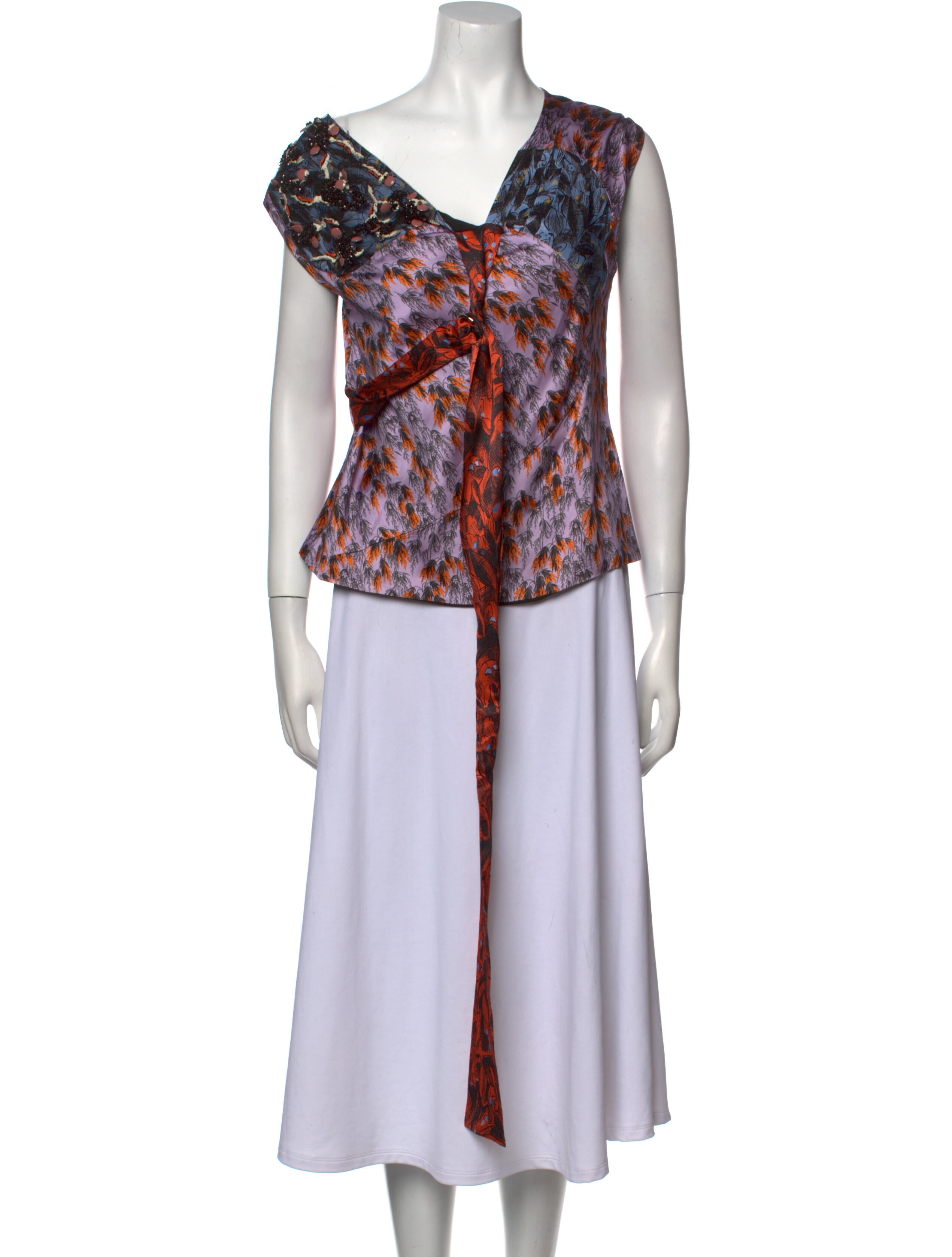 Christian Dior Printed Asymmetrical Blouse