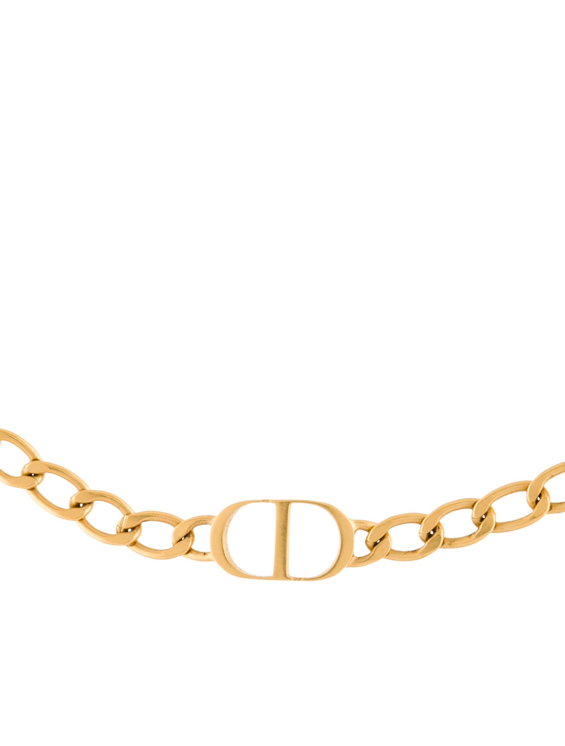 Christian Dior Petit CD Choker Necklace GoldPlated Choker, Necklaces