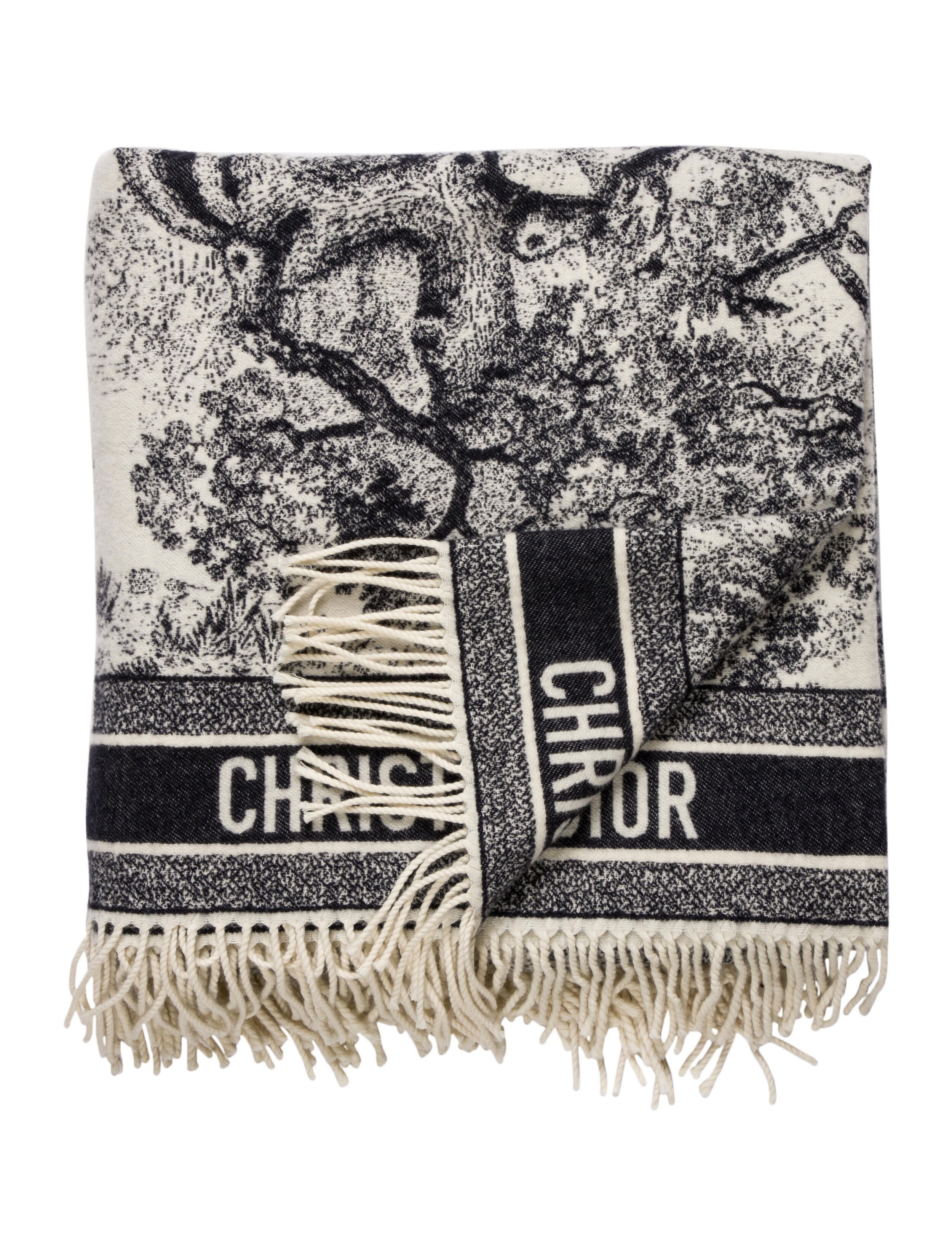 Christian Dior Toile de Jouy Throw Blanket