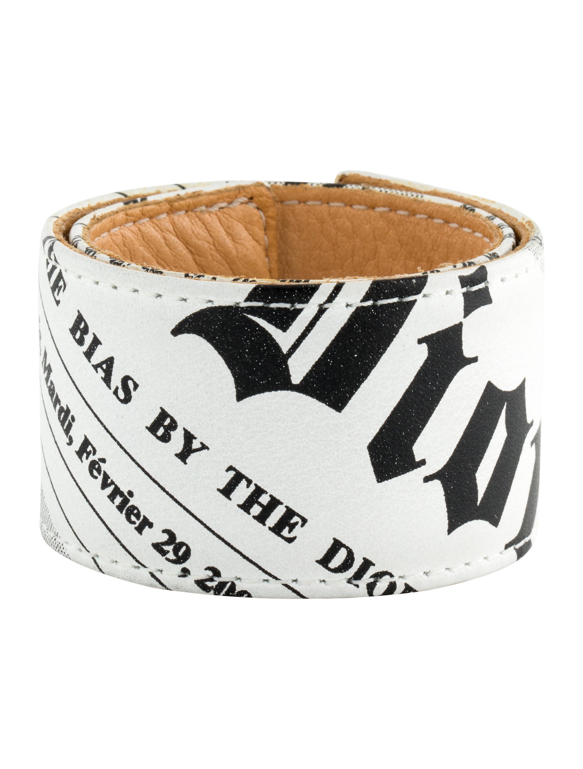 【John Galliano】Newspaper bracelet Christian Dior Vintage John Galliano Newspaper Print Slap