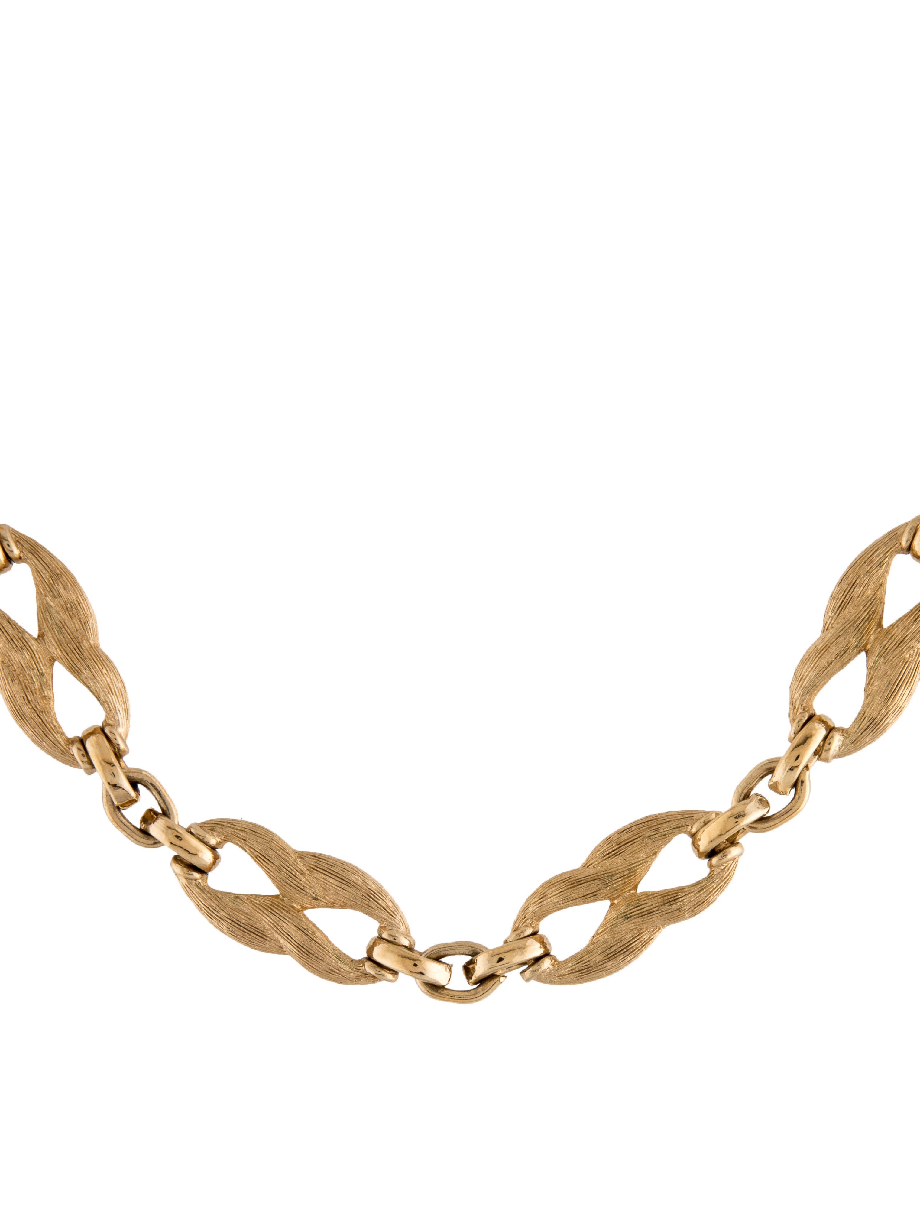 Christian Dior Vintage Chain Link Collar Necklace GoldTone Metal