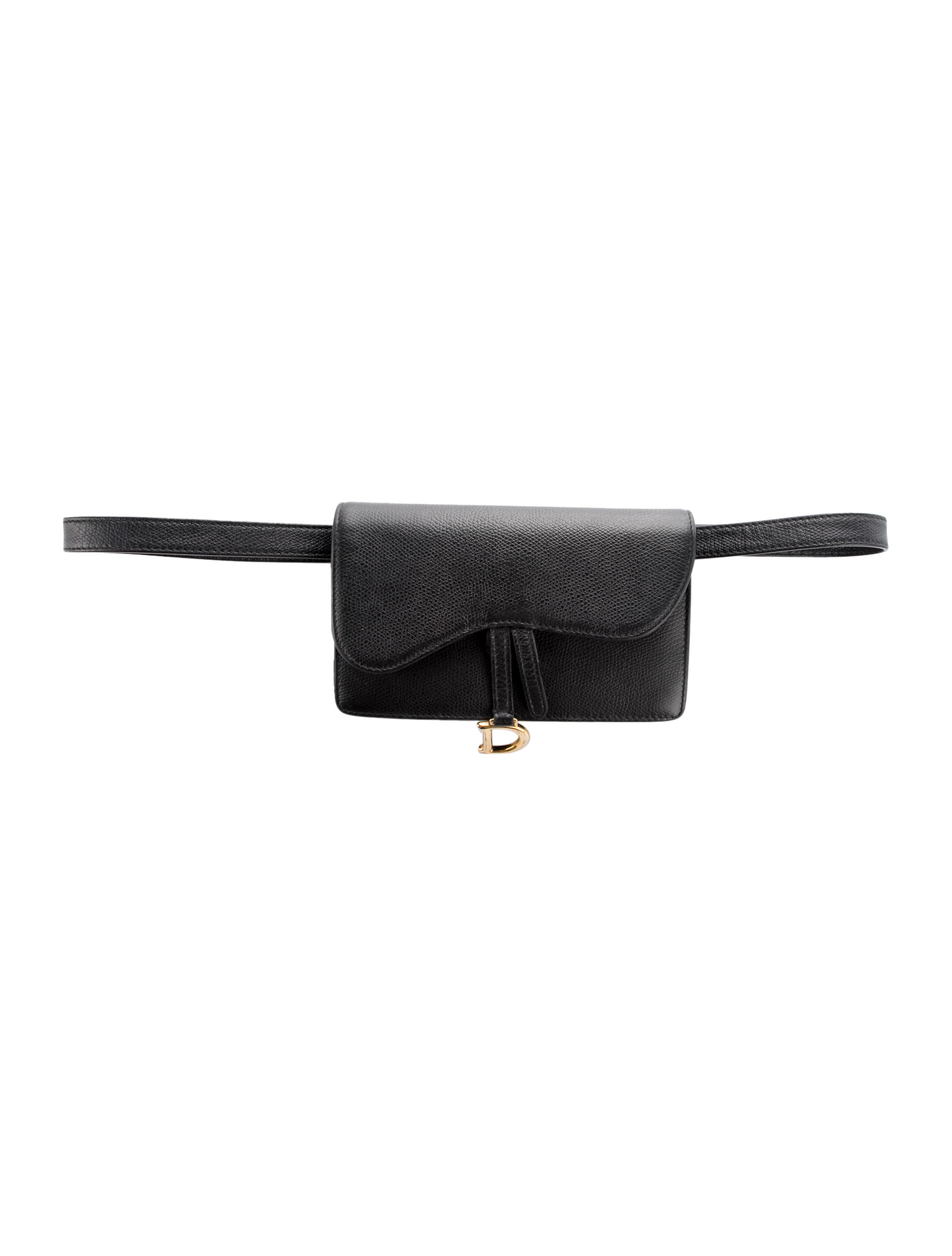 Christian Dior Oblique Saddle Slim Pouch Blue Waist Bags, Handbags