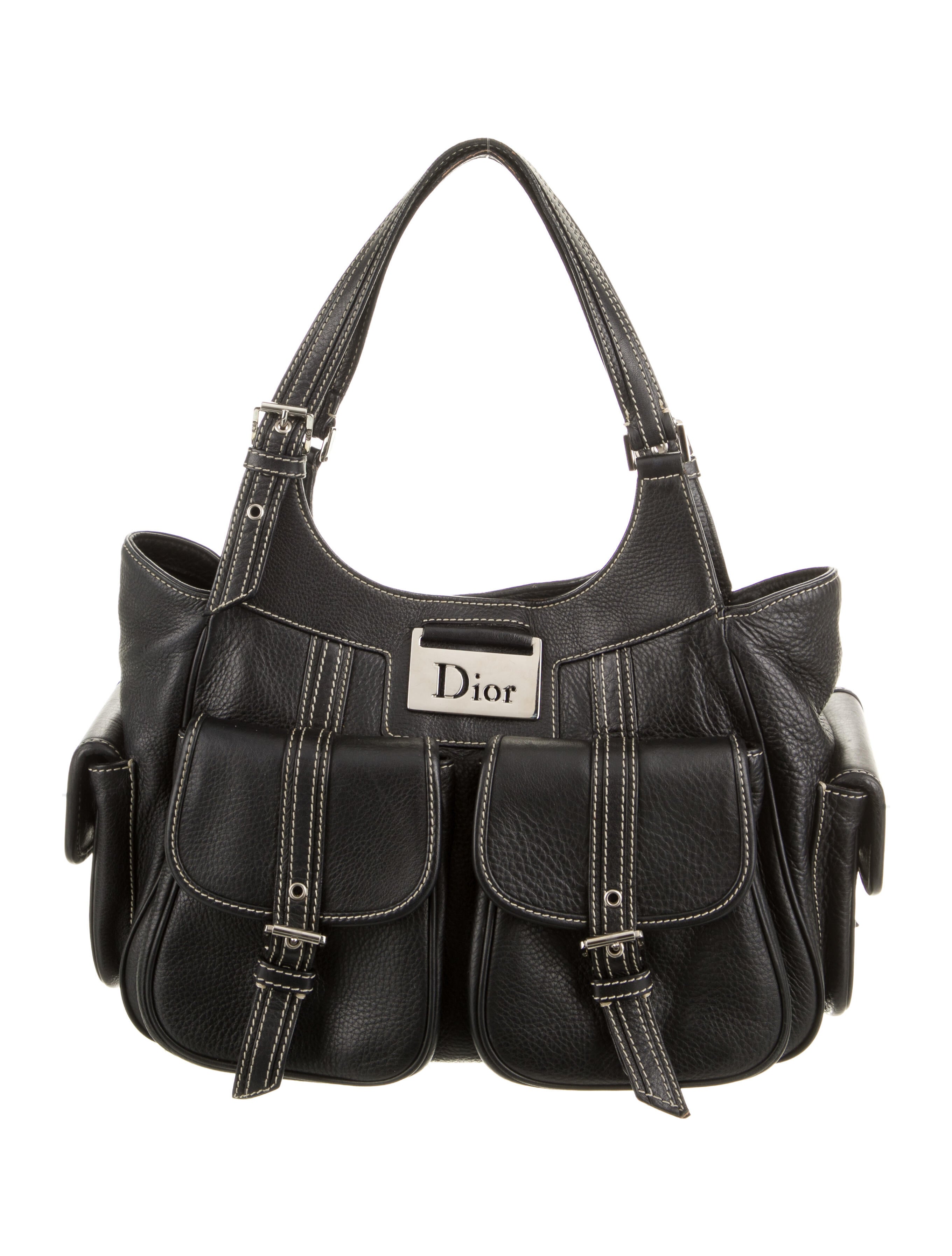 バッグ christianDior Christian Dior Multi-Pocket Shoulder Bag - Black Shoulder Bags