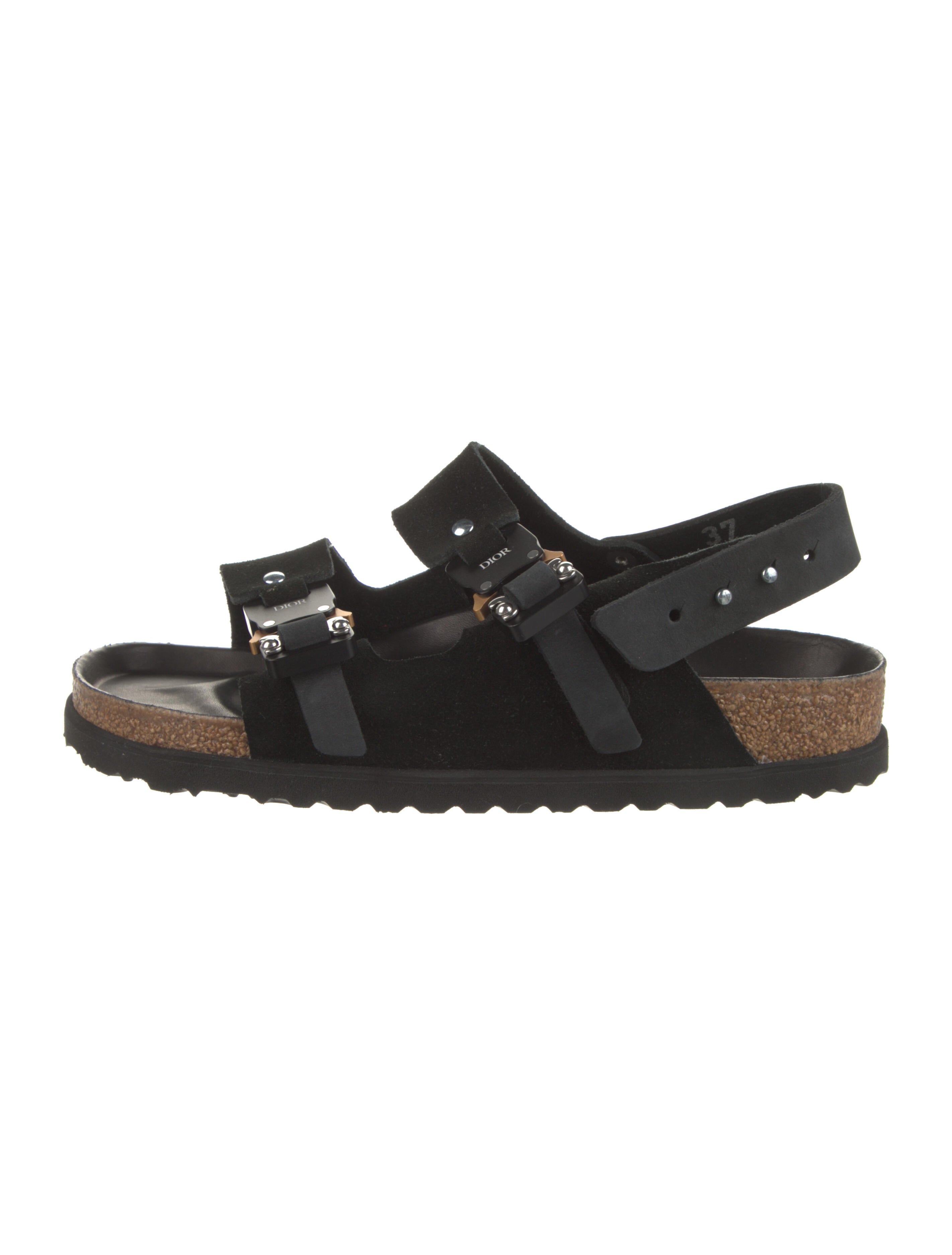 Christian Dior X Birkenstock Suede Sandals Black Sandals, Shoes