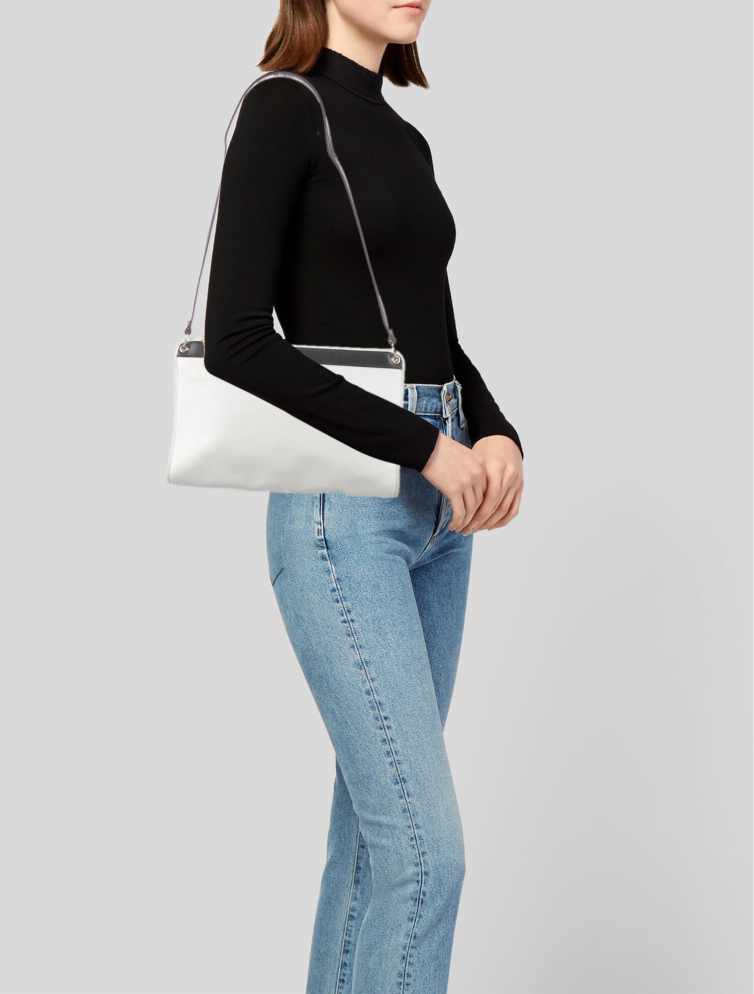 Christian Dior Vintage Leather Shoulder Bag White Shoulder Bags