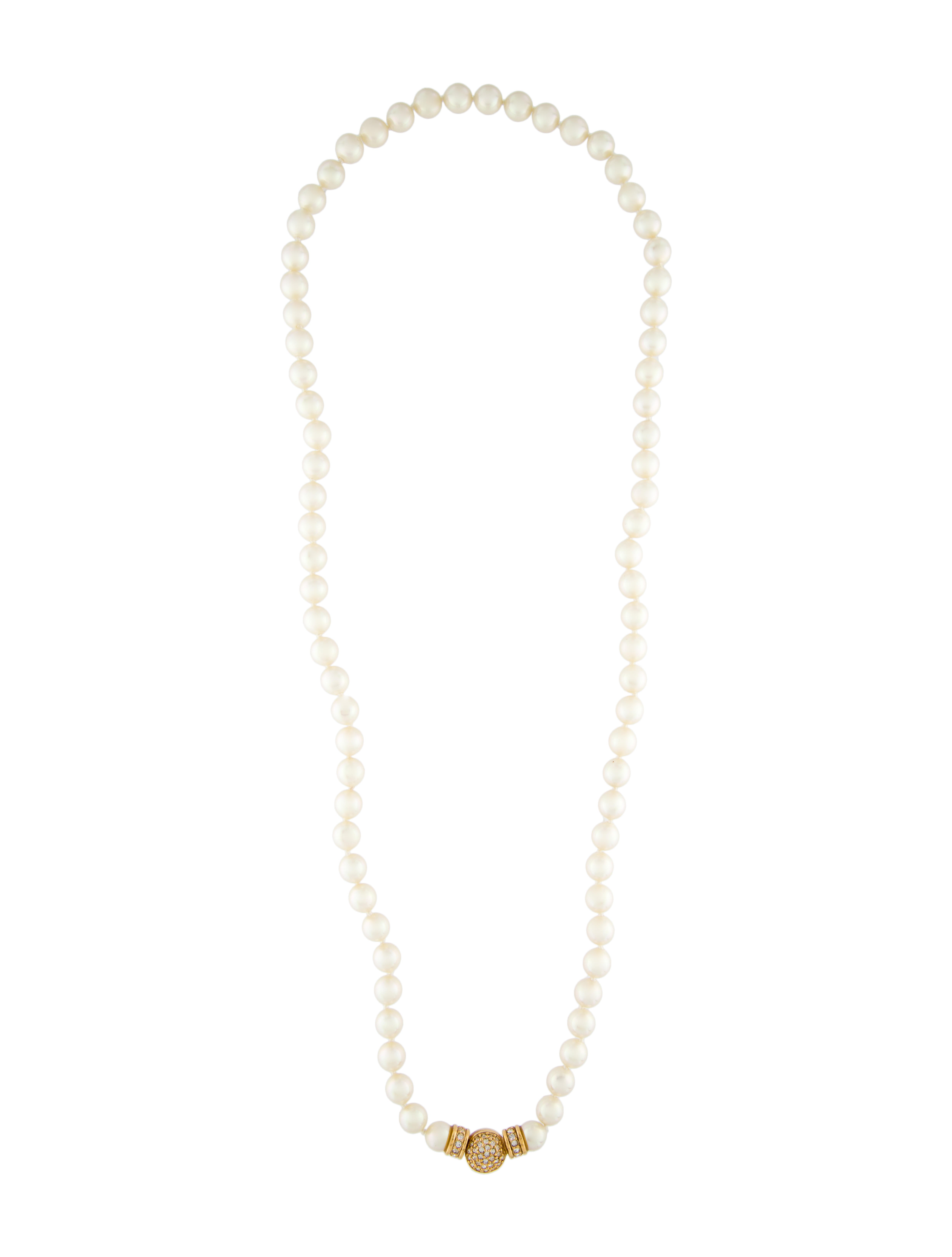 Christian Dior Vintage Faux Pearl & Crystal Bead Strand Necklace