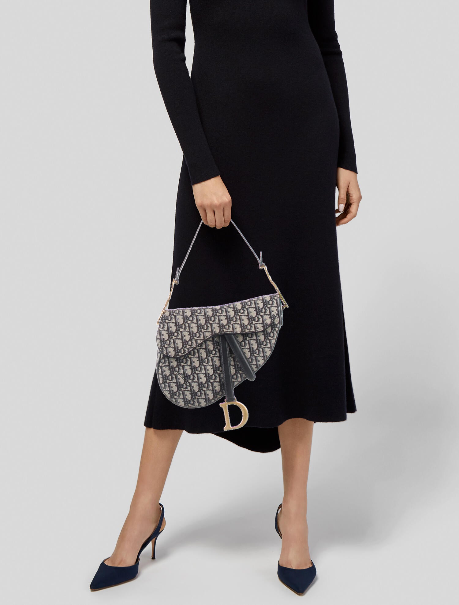 Christian Dior Oblique Saddle Bag Blue Shoulder Bags, Handbags CHR244101 The RealReal