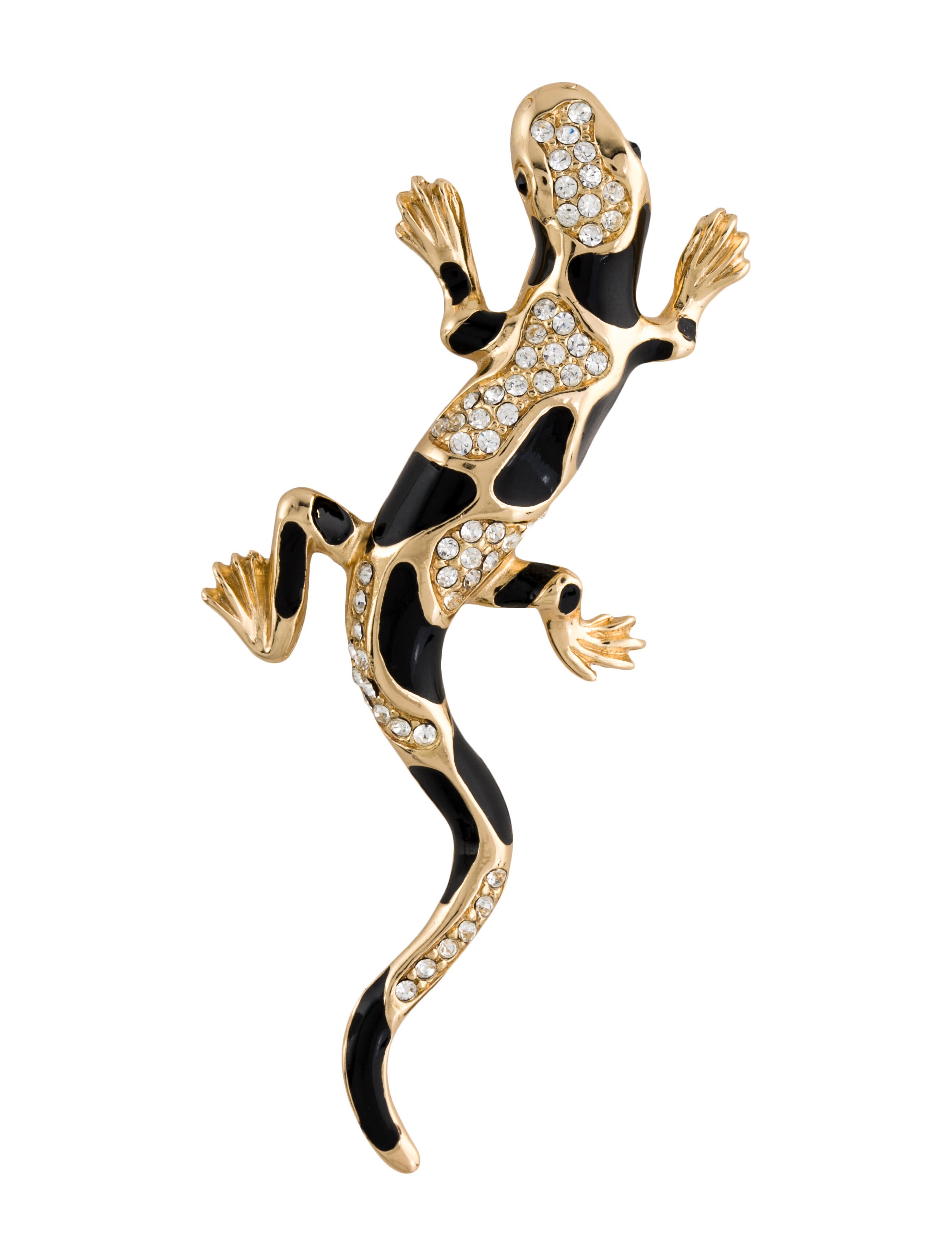 Christian Dior Vintage Crystal & Enameled Figural Salamander Brooch ...