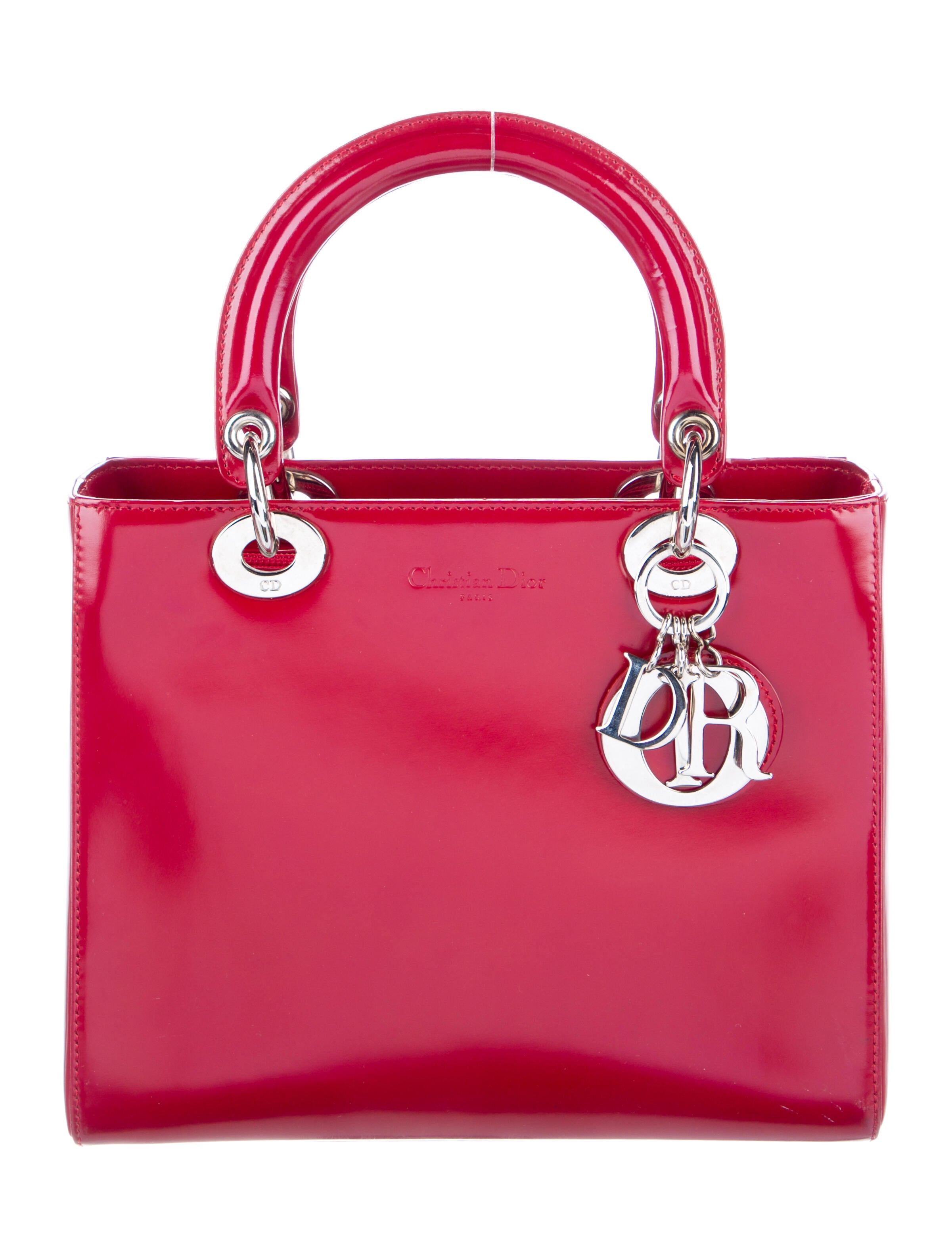 Christian Dior Medium Cannage Lady Dior Pink Handle Bags, Handbags