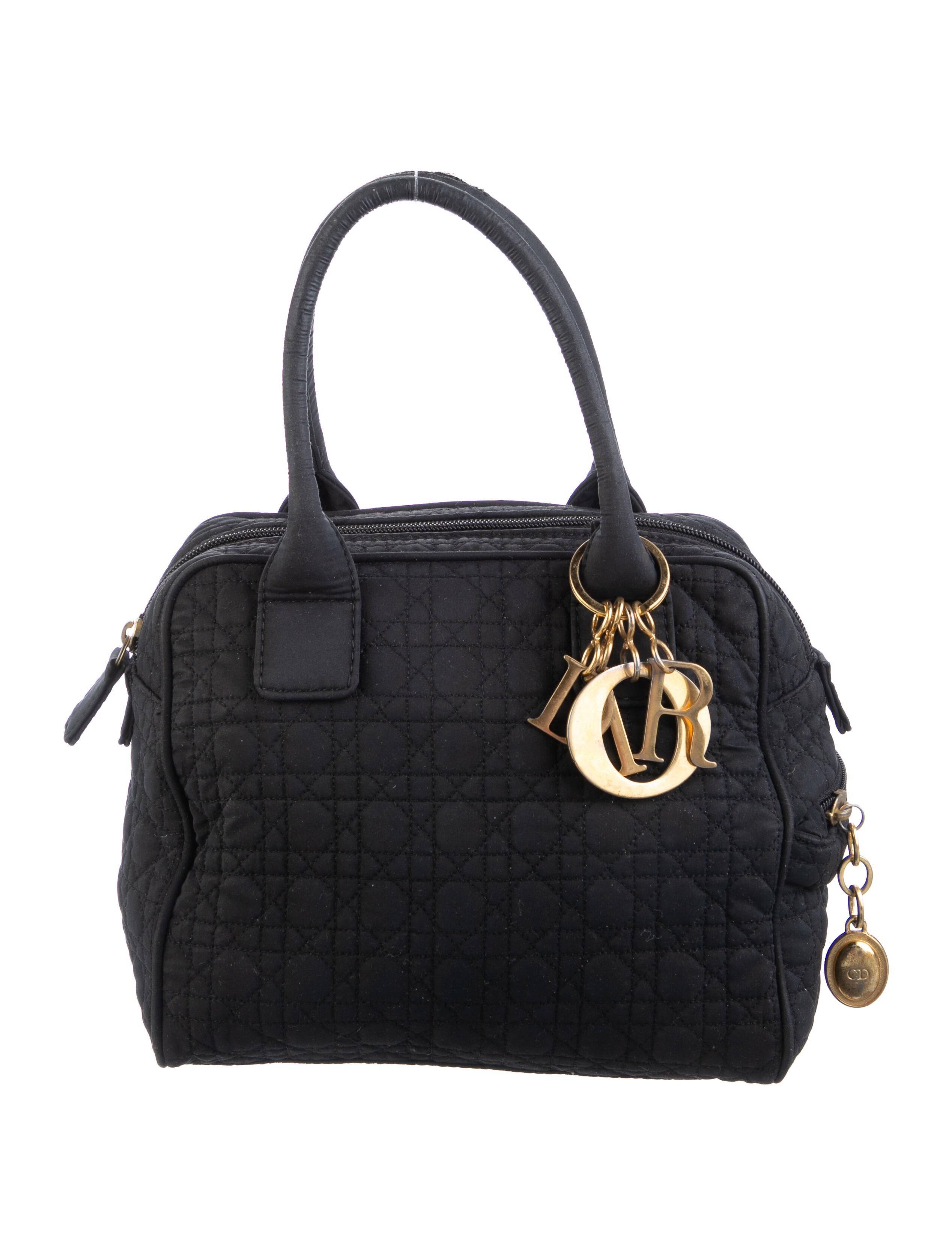 Christian Dior Nylon Micro Lady Dior Bag Black Handle Bags, Handbags