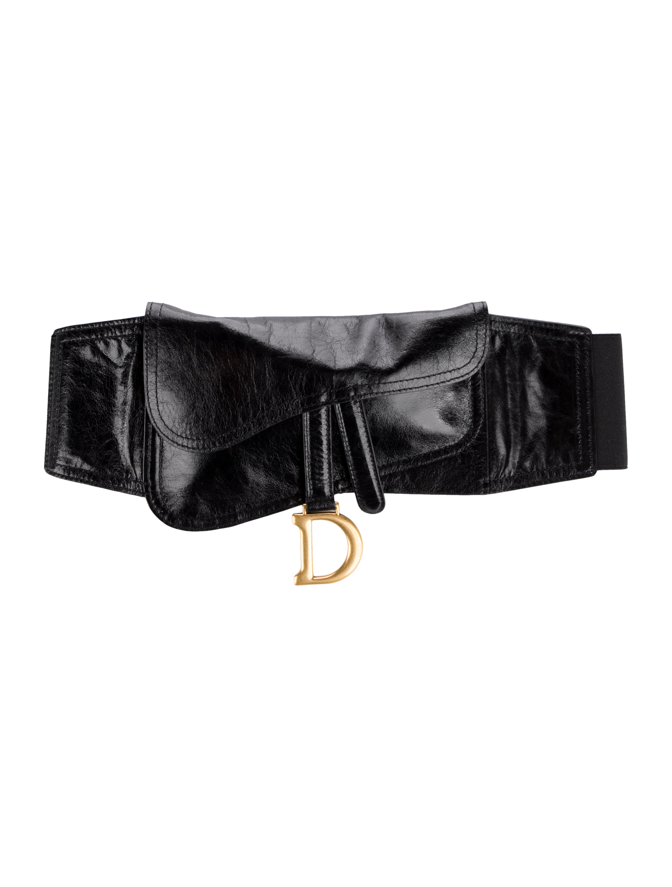 Christian Dior Leather Saddle Belt Bag Black Waist Bags, Handbags