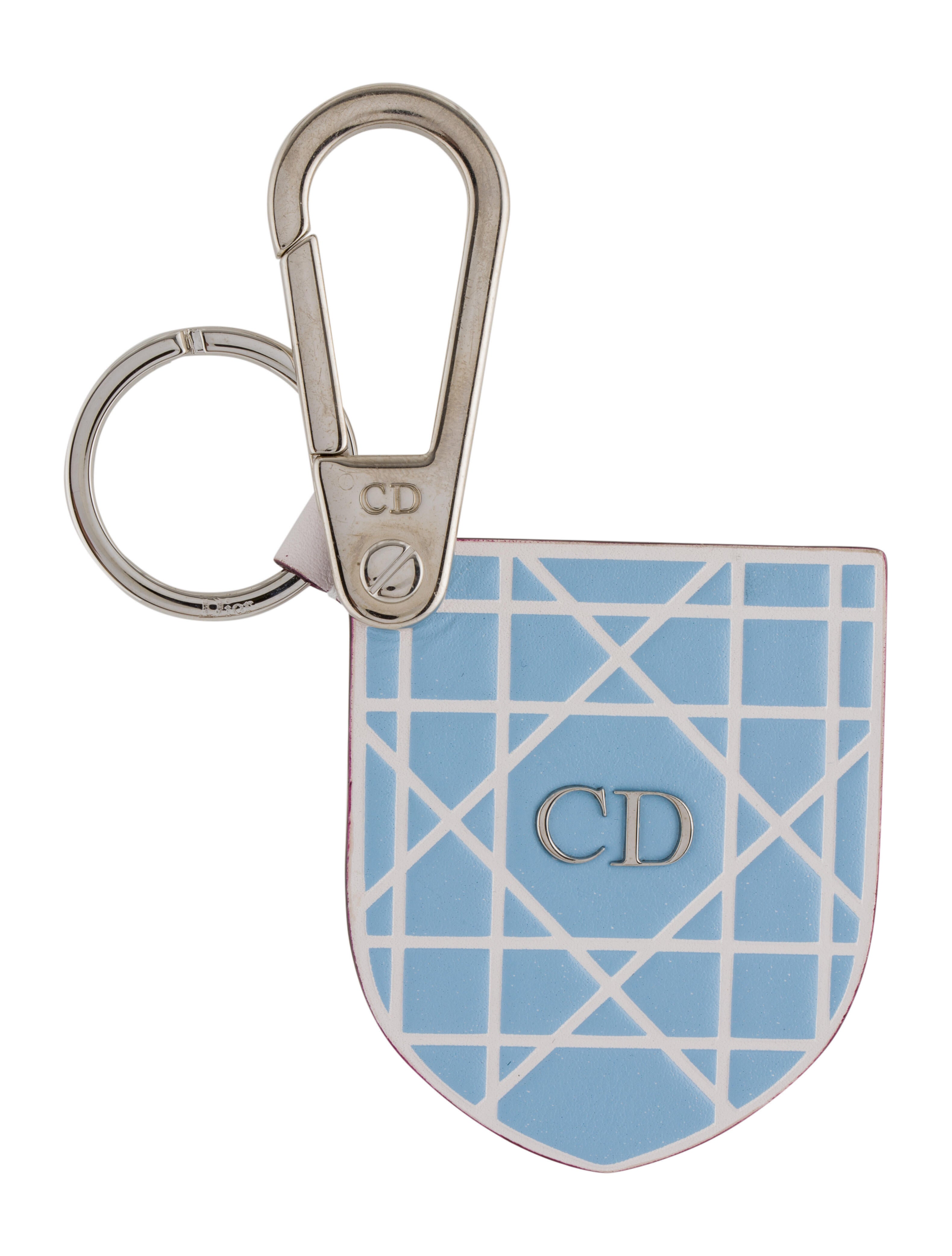 Christian Dior Diorama Logo Key Chain Blue Keychains, Accessories