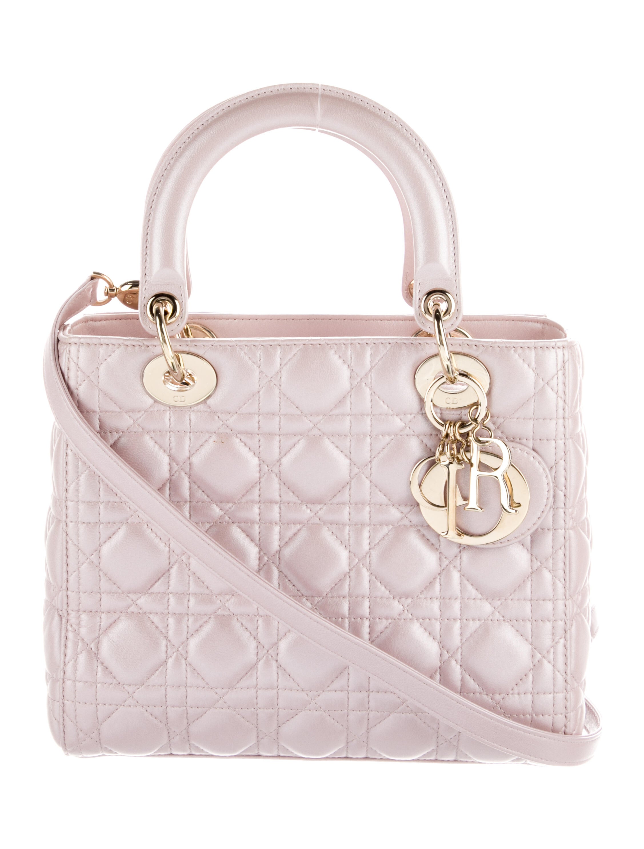 Christian Dior 2022 Mini Pearlescent Cannage Lady Dior Bag Purple