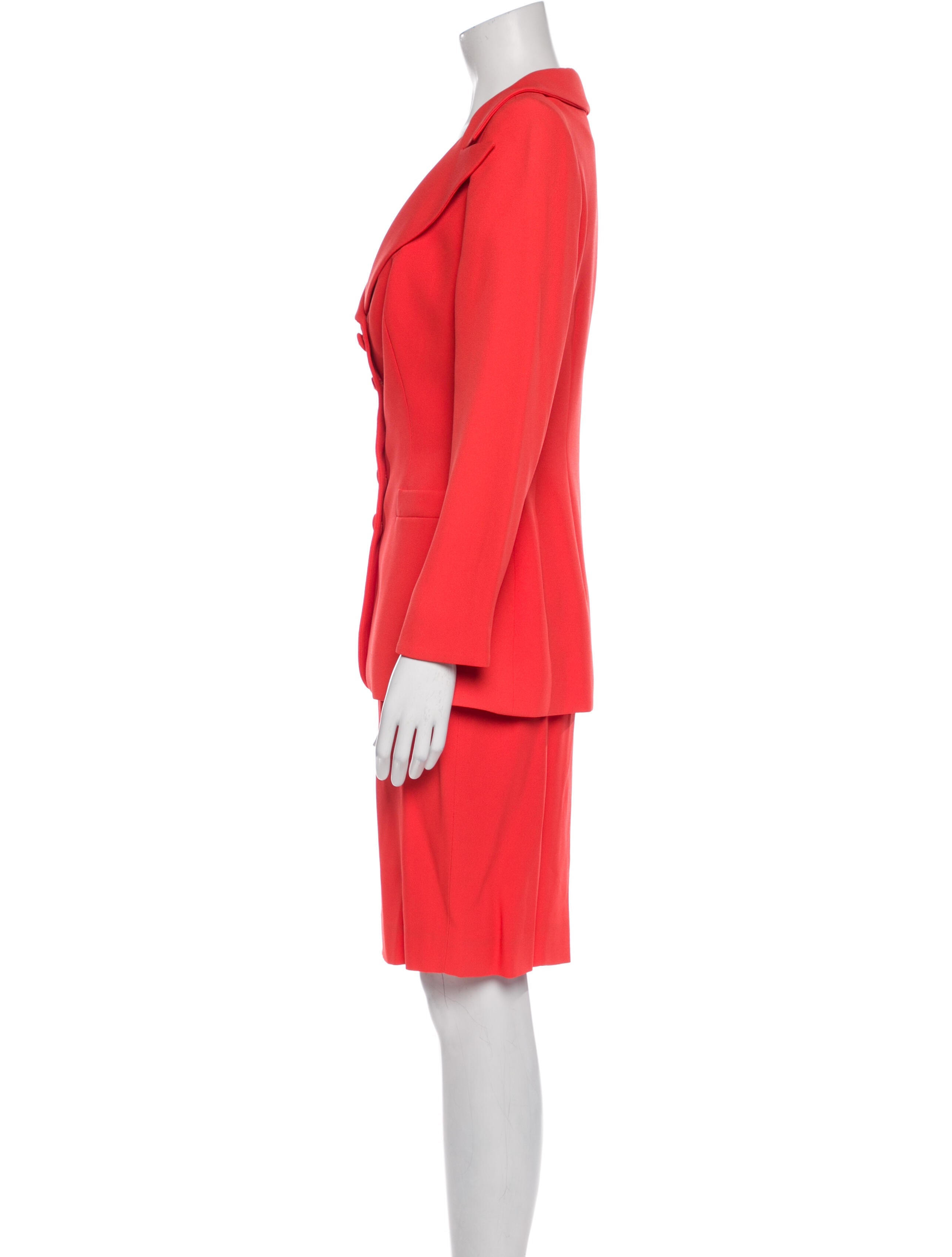 Christian Dior Vintage Late 1980's Early 1990's Skirt Suit Pink