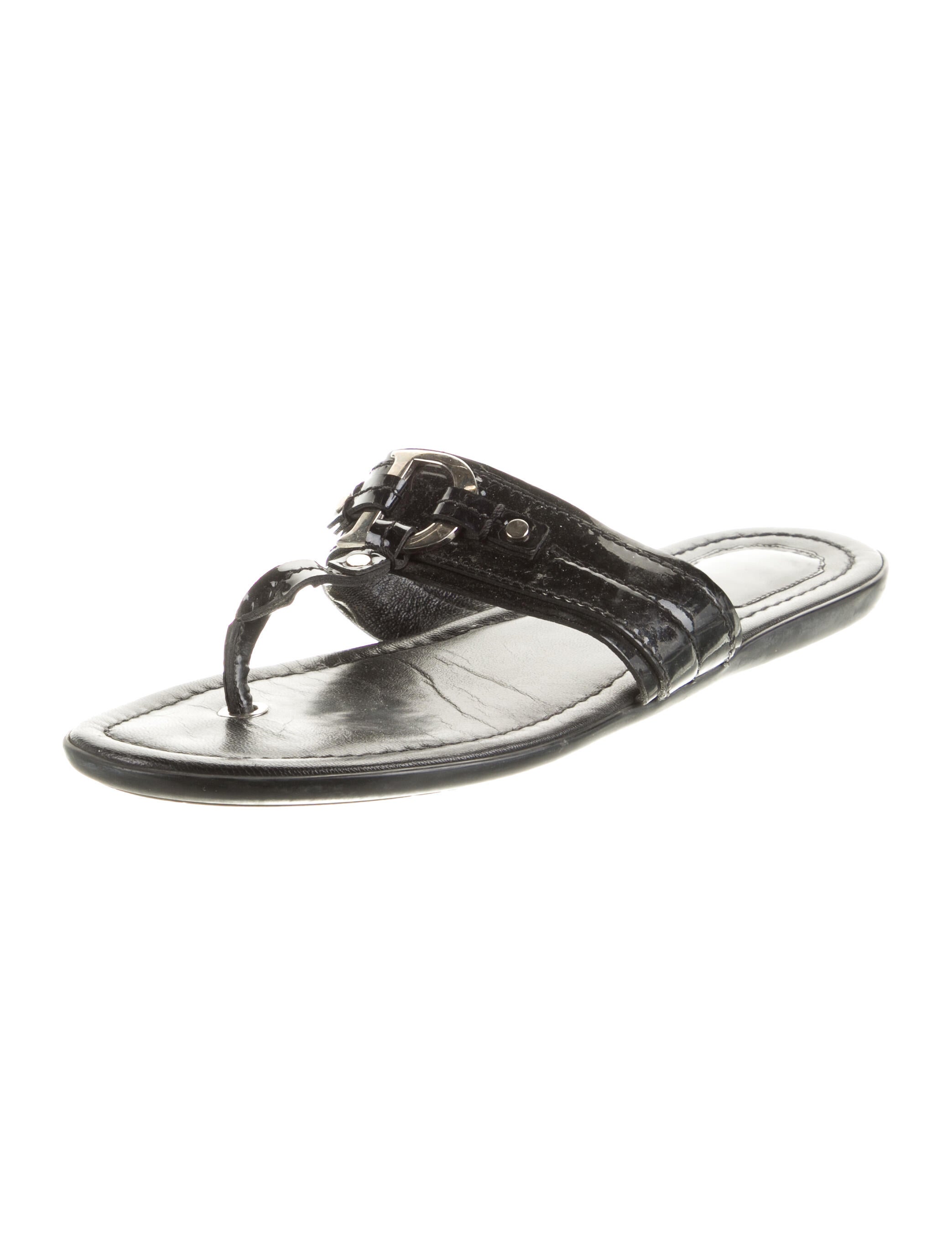 Christian Dior Red Patent Leather Heeled Mule Sandals main image 0