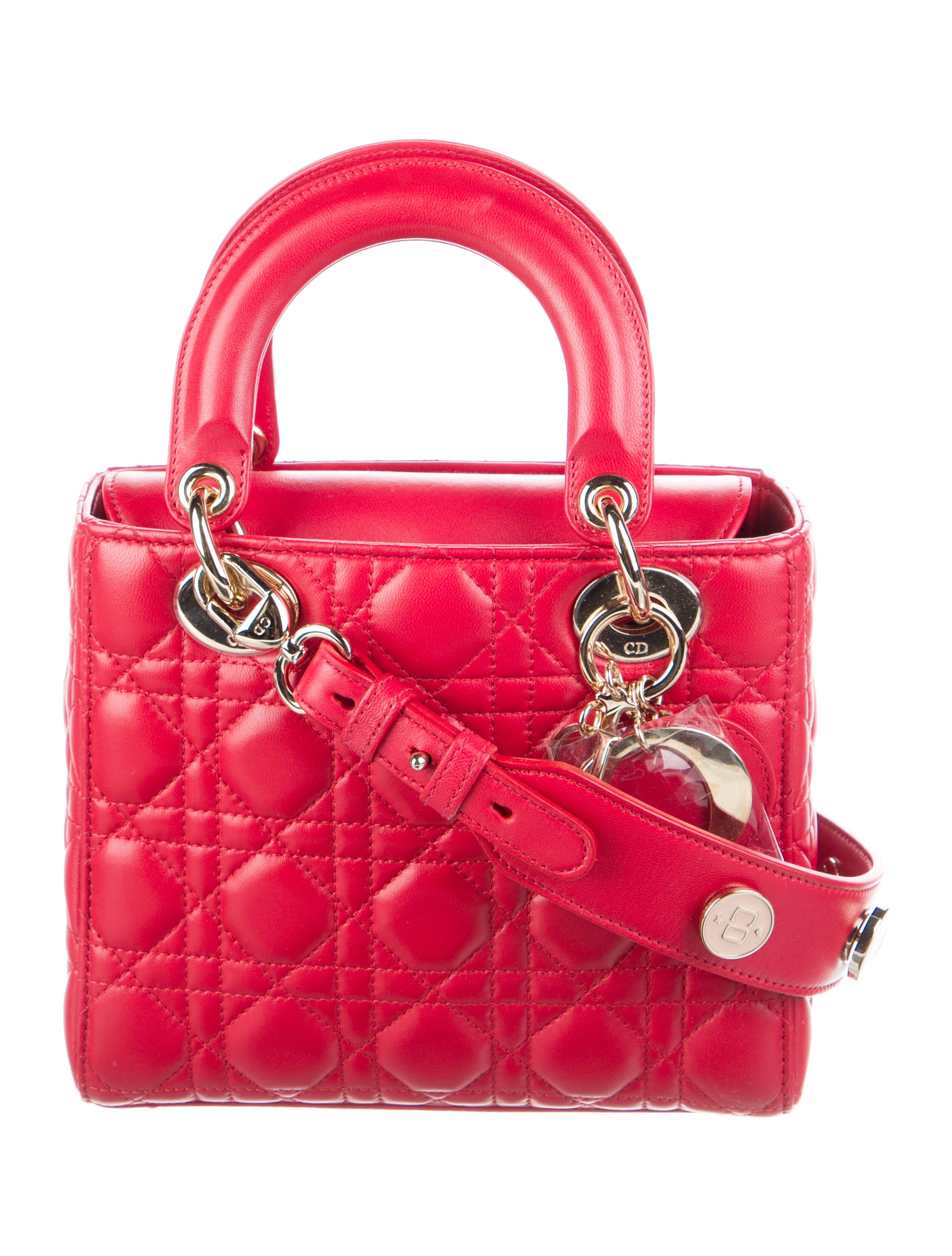 Christian Dior Large Lady Dior Red Handle Bags, Handbags CHR30909