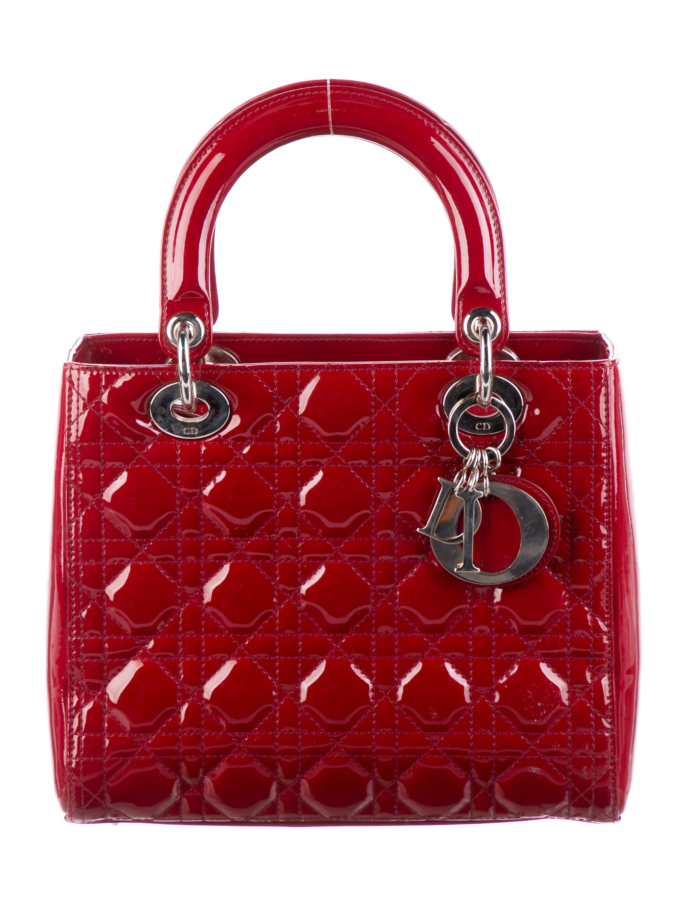 Christian Dior Large Lady Dior Red Handle Bags, Handbags CHR30909