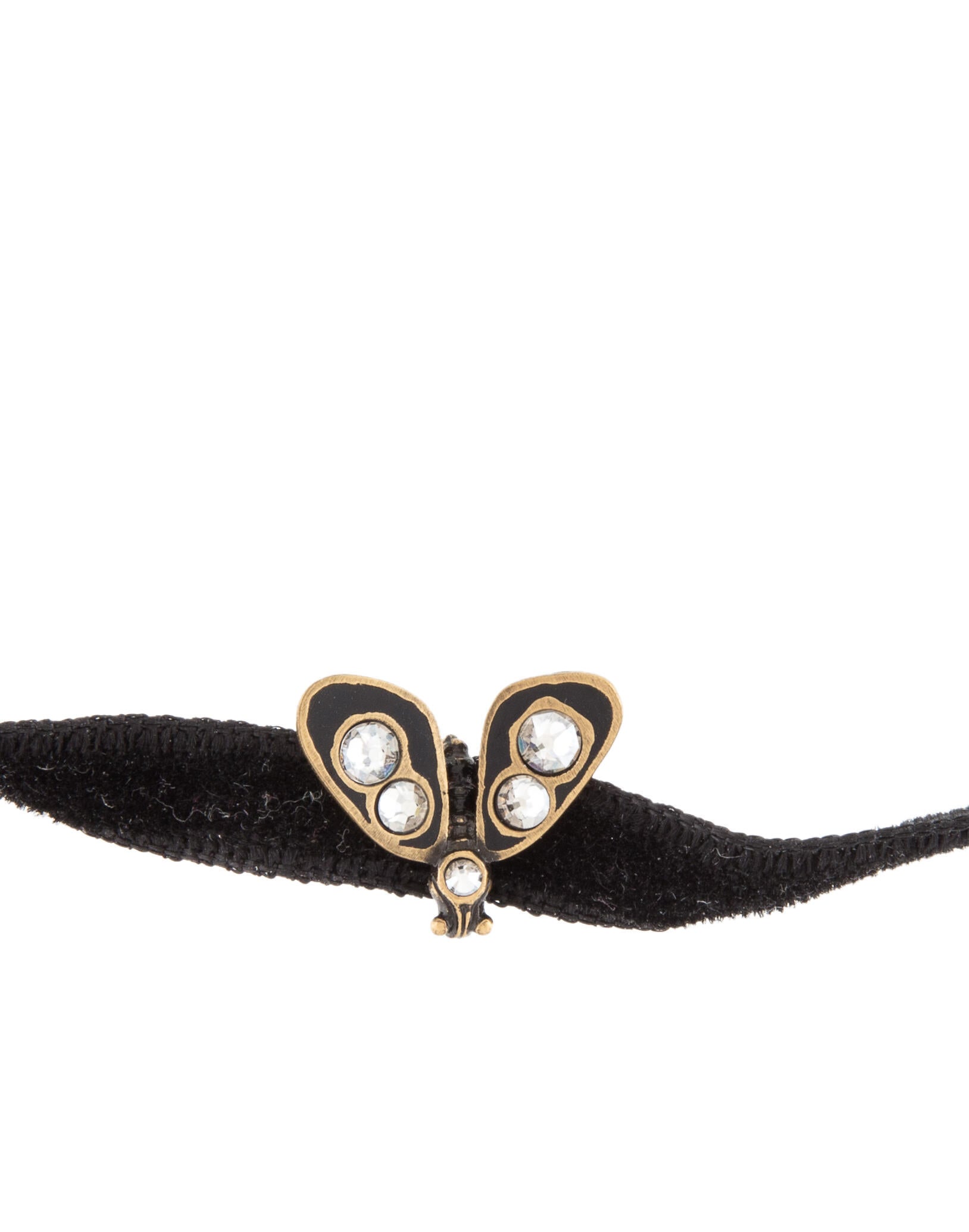 Christian Dior Crystal Ribbon ID Logo Choker Necklace Green