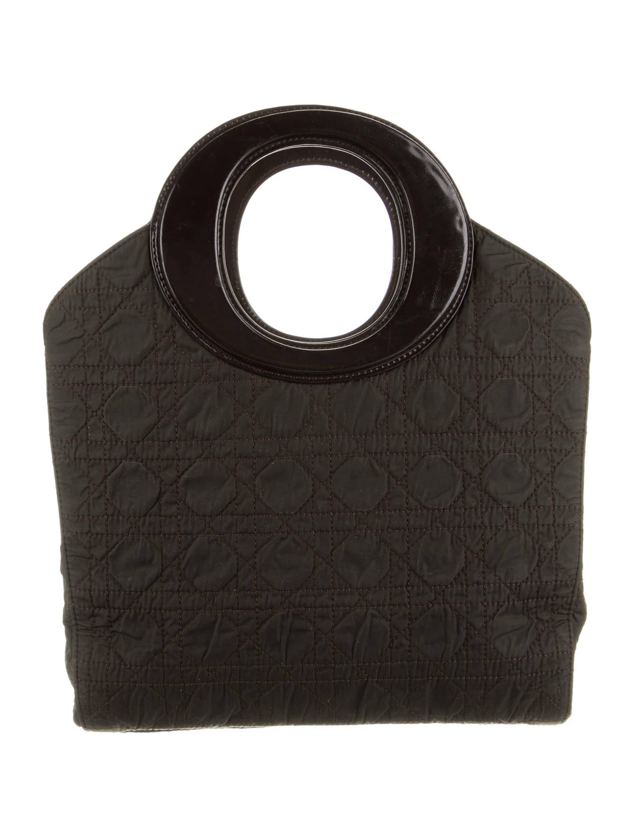 Christian Dior Vintage Mini E/W Lady Dior Bag Black Handle Bags