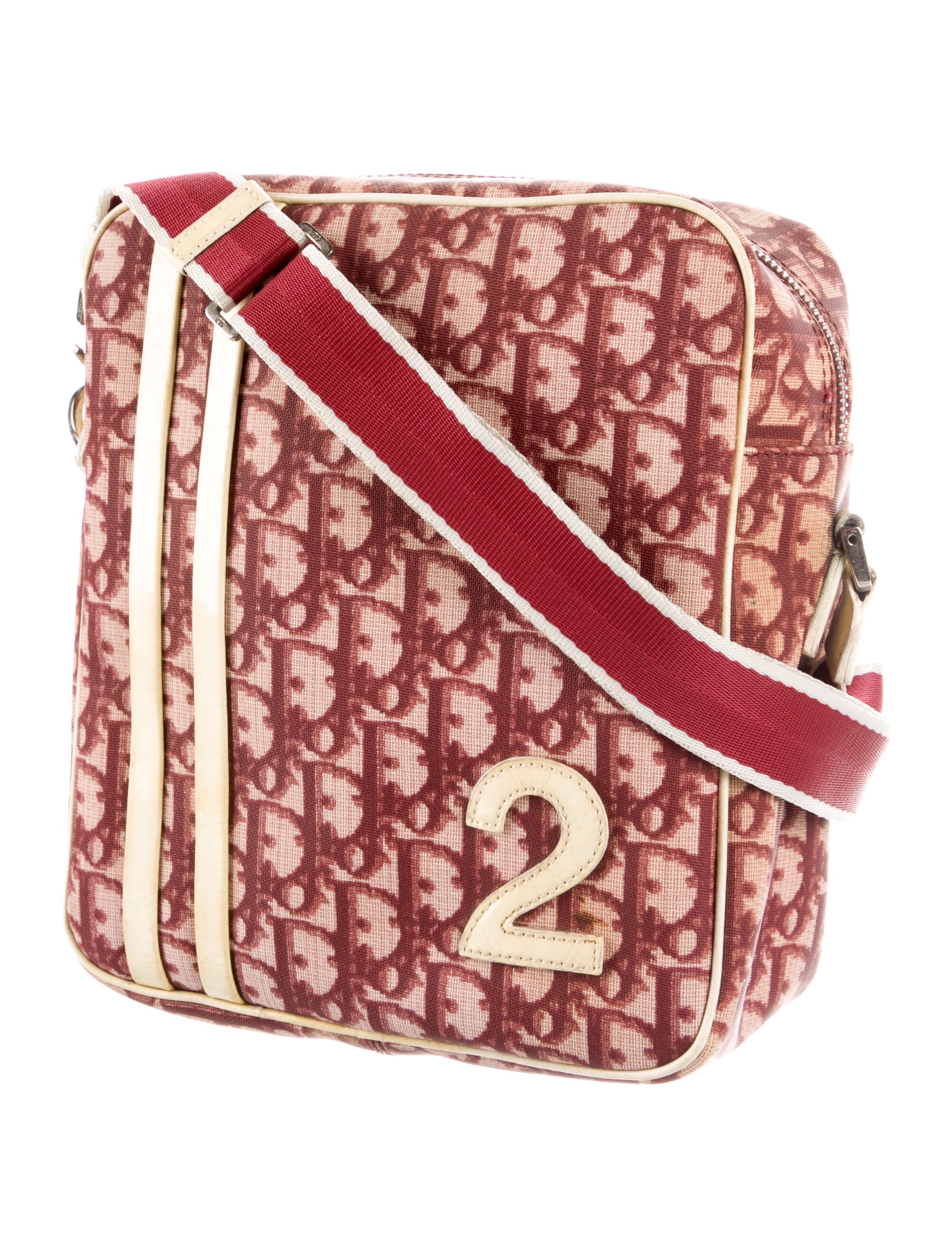 Christian Dior Vintage Diorissimo Trotter Messenger Bag Red Crossbody