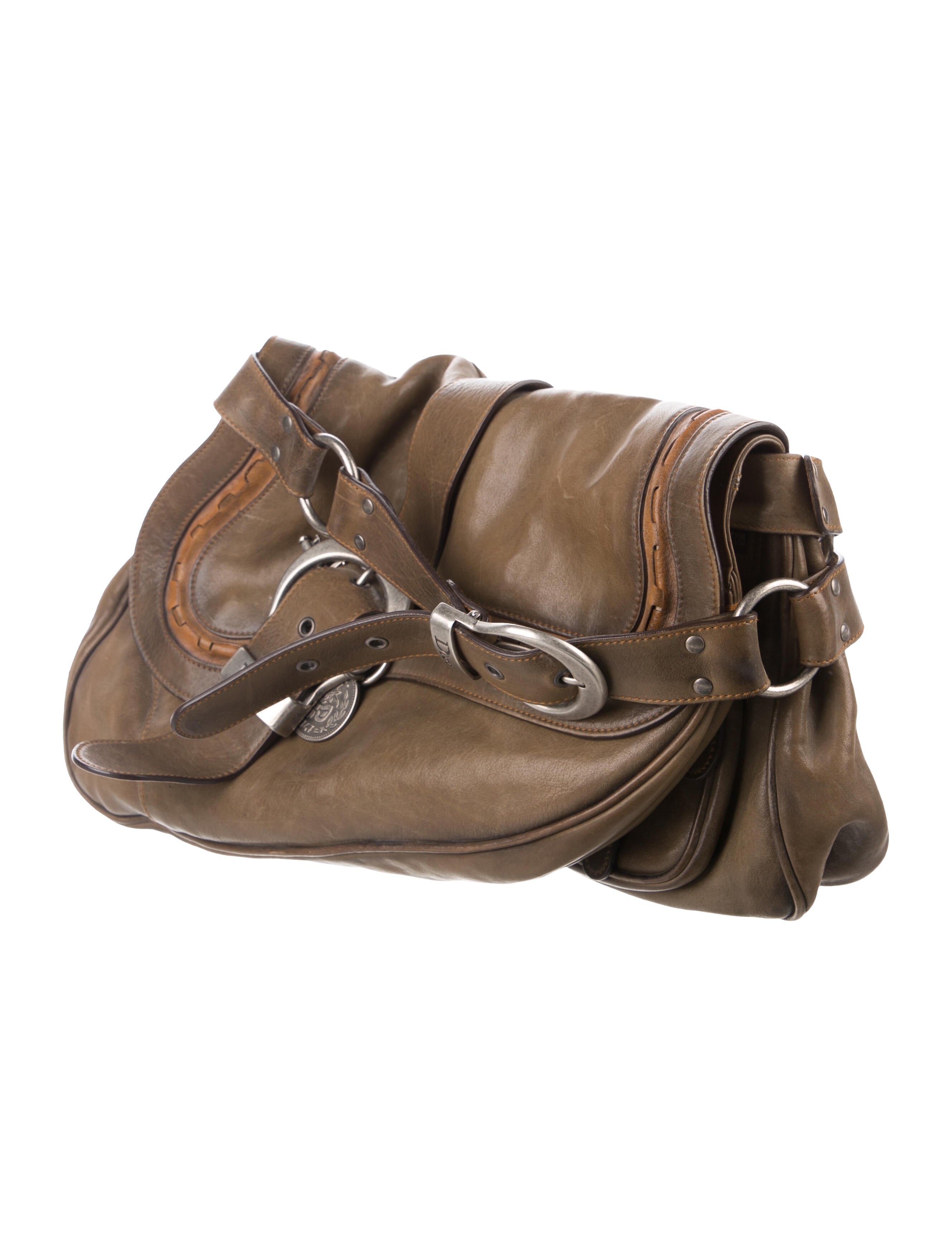 Christian Dior Vintage Gaucho Double Saddle Bag Green Shoulder Bags