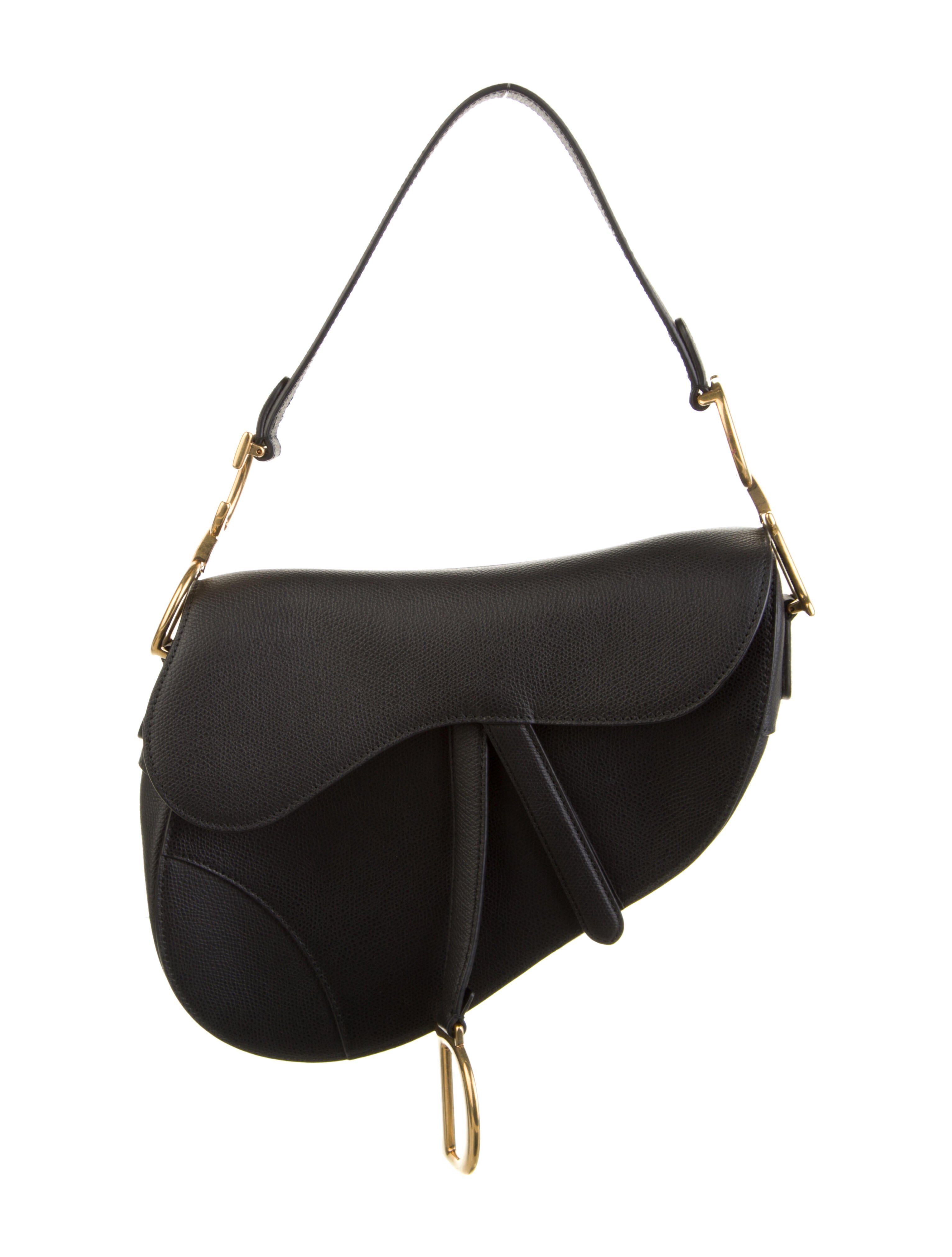 Christian Dior Leather Mini Saddle Bag Black Shoulder Bags, Handbags