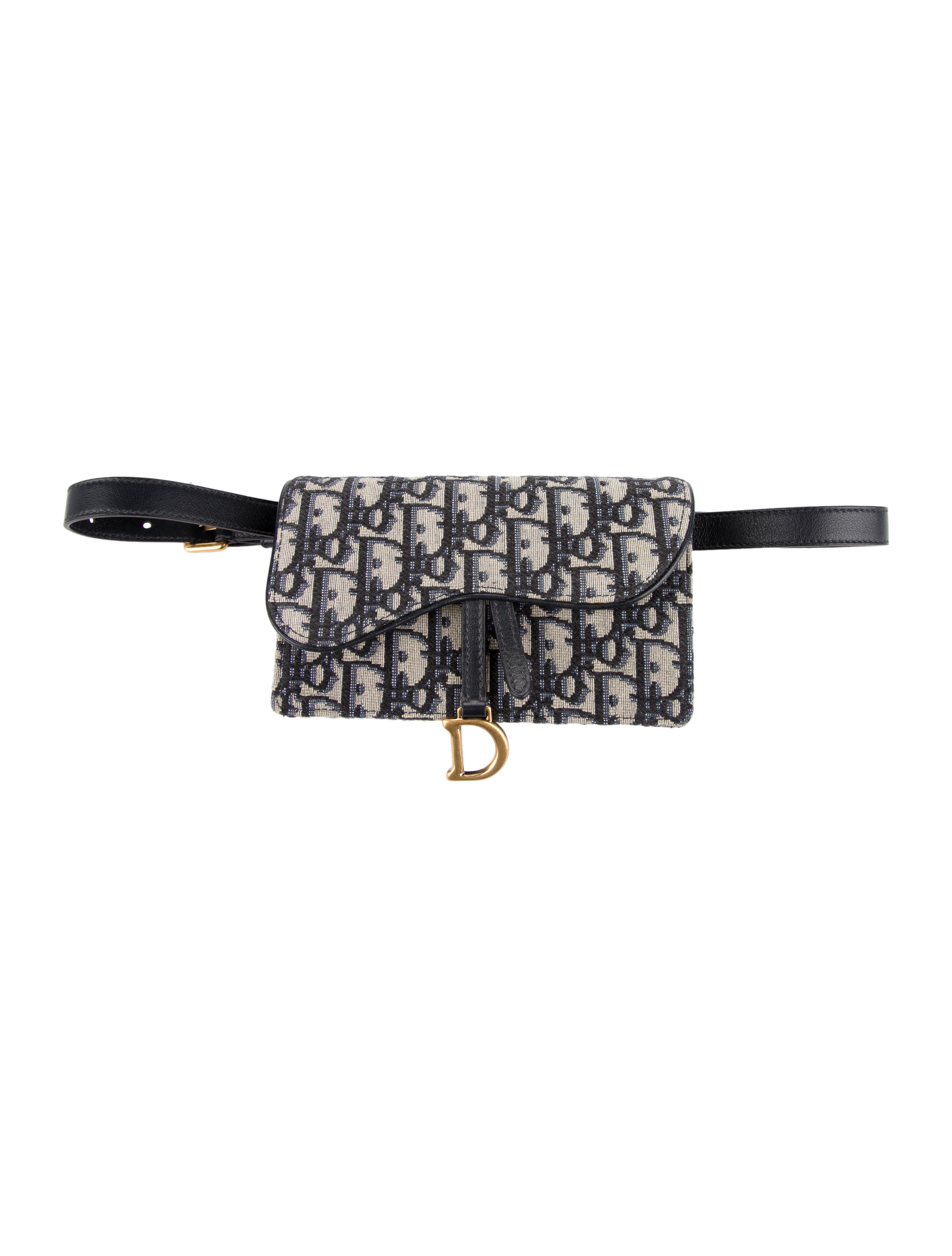 Christian Dior 2020 Oblique Saddle Belt Pouch Blue Waist Bags, Handbags CHR227336 The RealReal