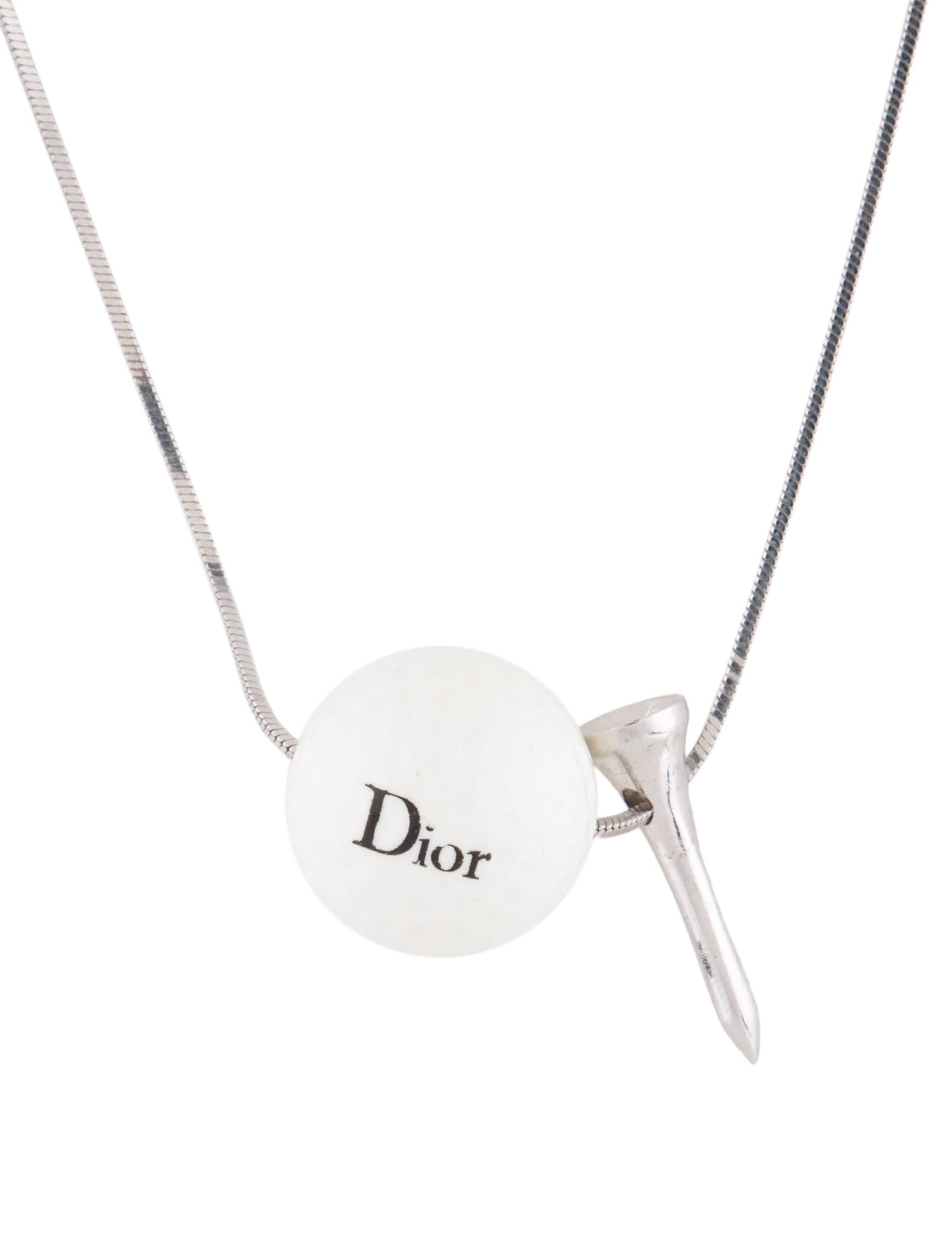 Christian Dior Vintage Crystal Bow Pendant Necklace GoldTone Metal Pendant Necklace