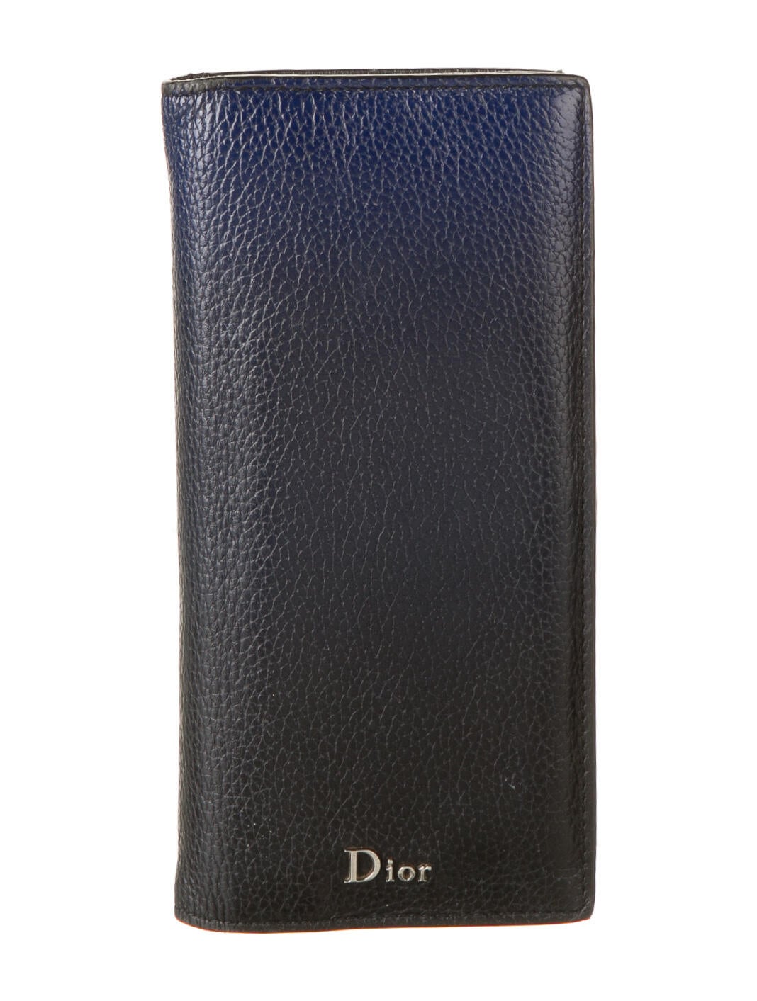 Christian Dior Vintage Checkbook Cover Bifold Wallet Blue Wallets