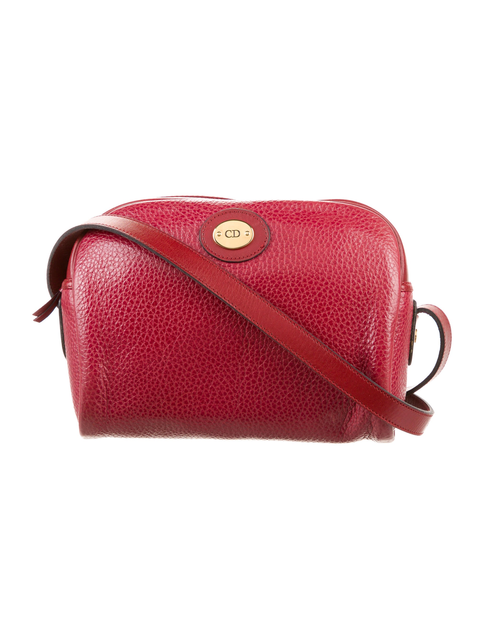Christian Dior Leather Crossbody Burgundy Crossbody Bags, Handbags