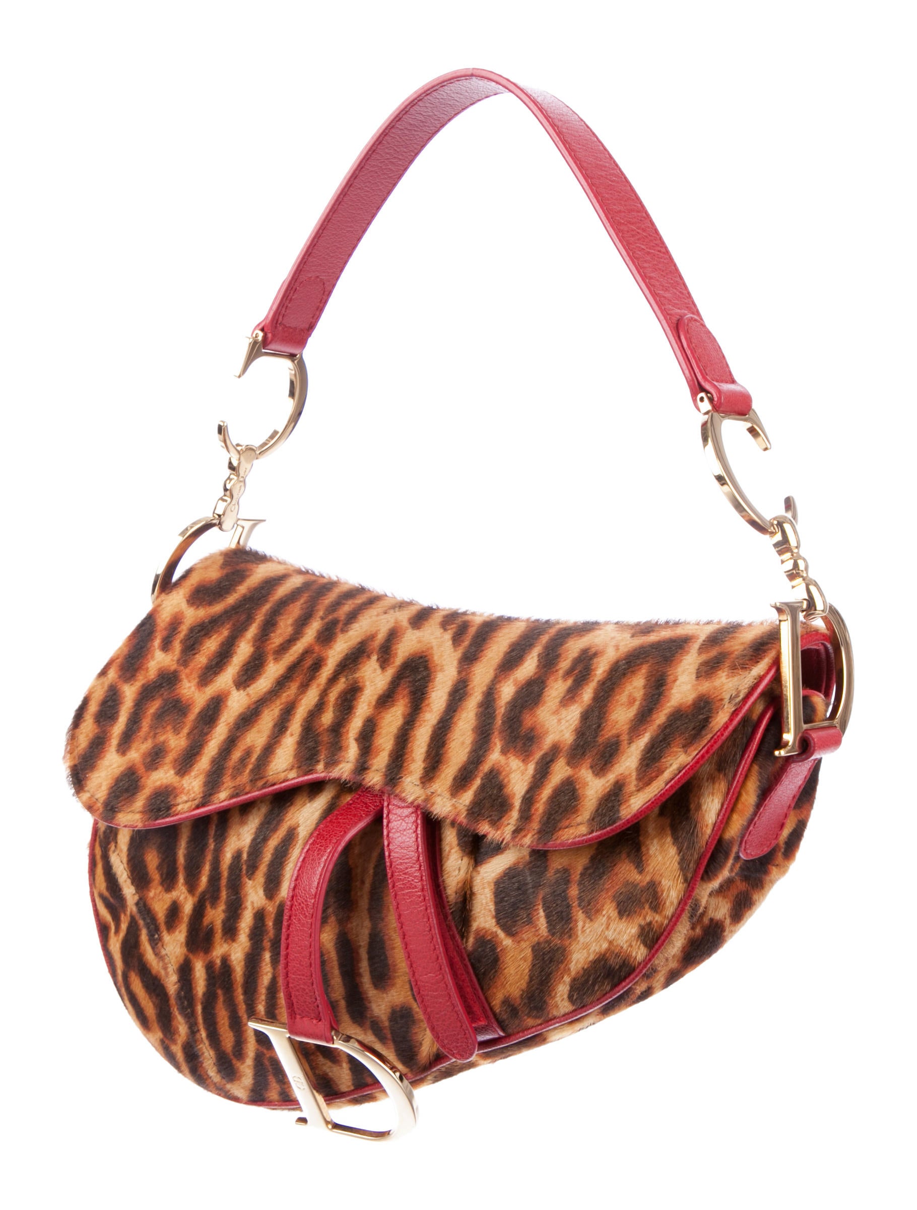 dior leopard saddle bag