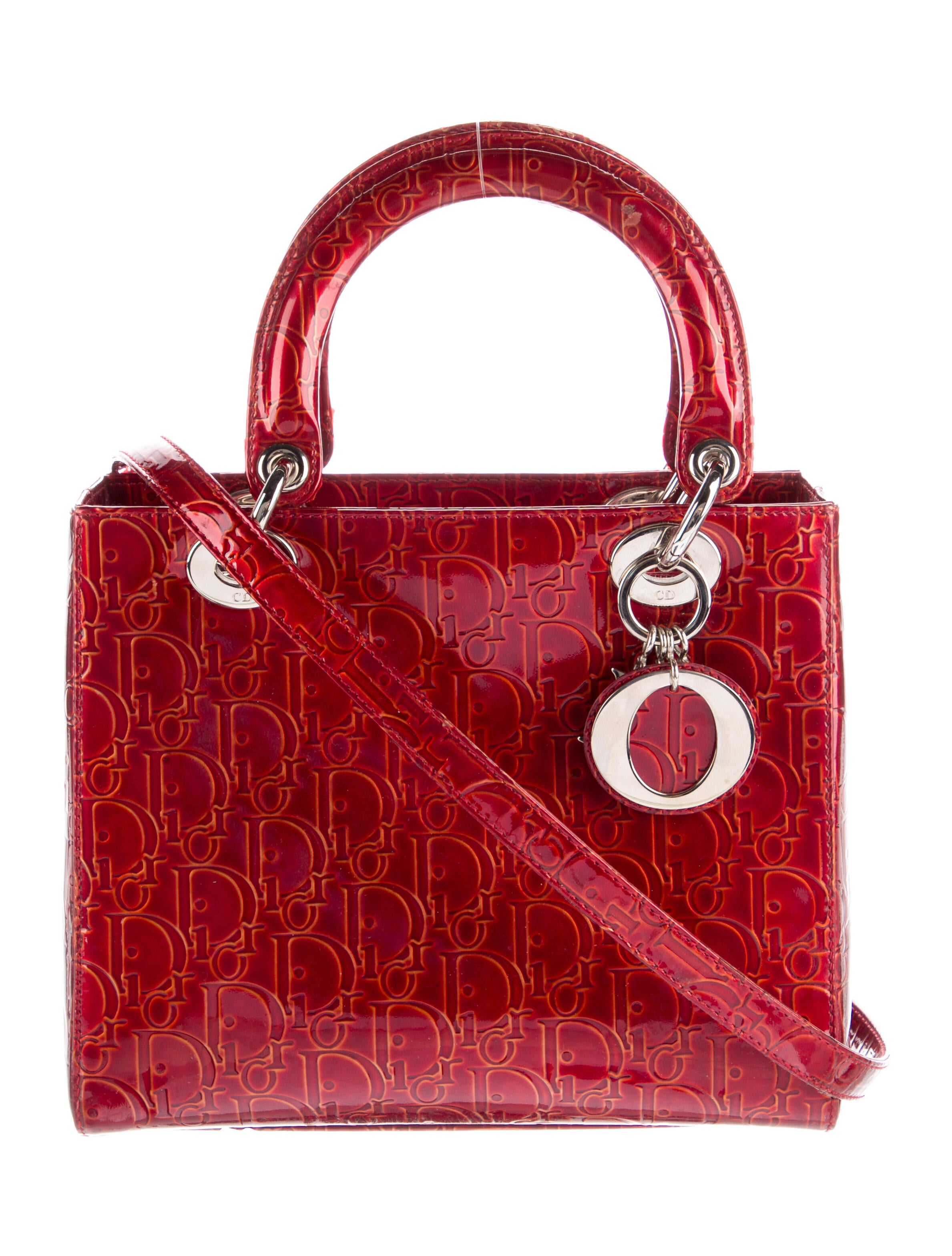 Christian Dior Floral Embellished Mini Lady Dior Bag White Handle