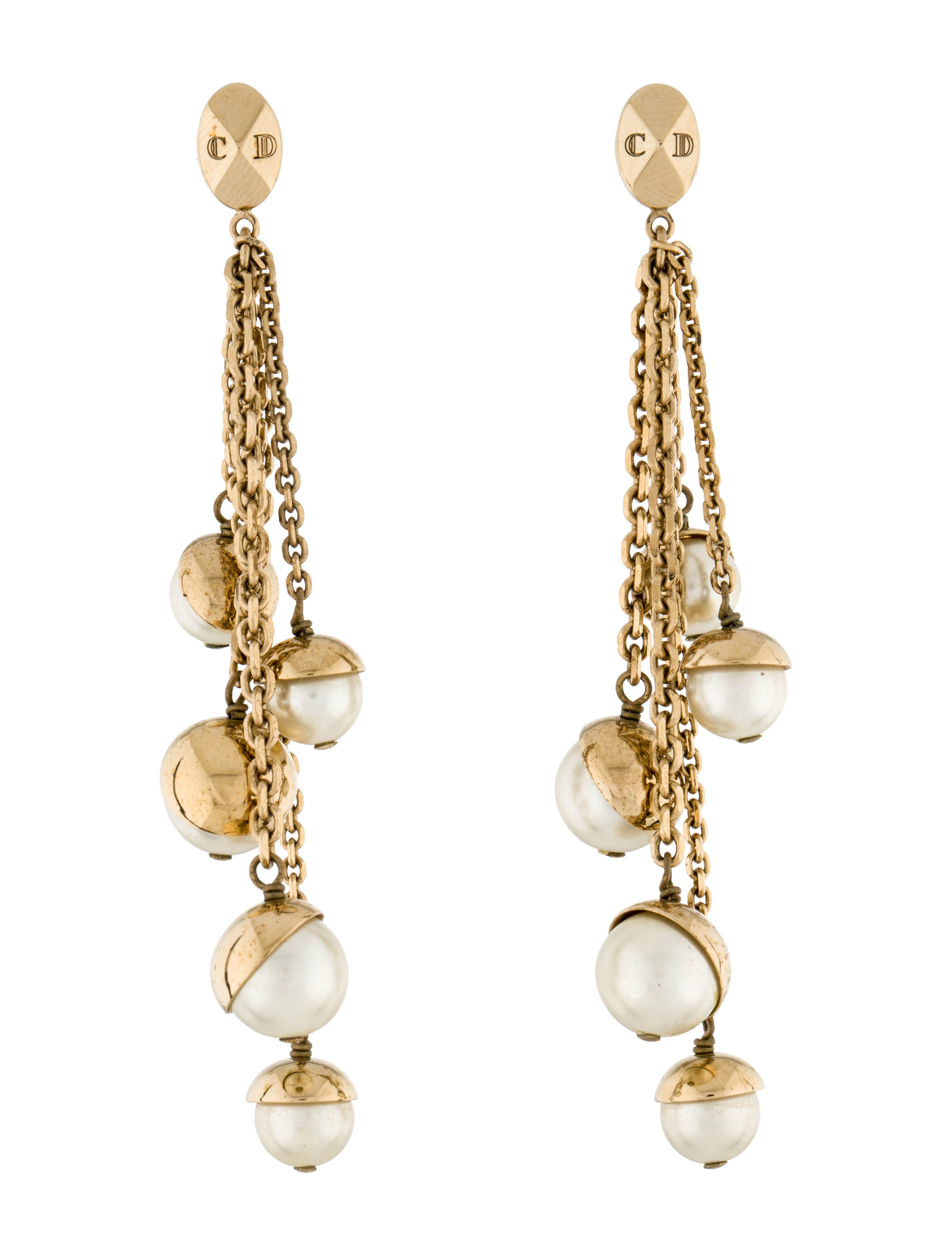 Christian Dior Mise en Dior Tribal Pearl Earrings White CHR21418 The RealReal