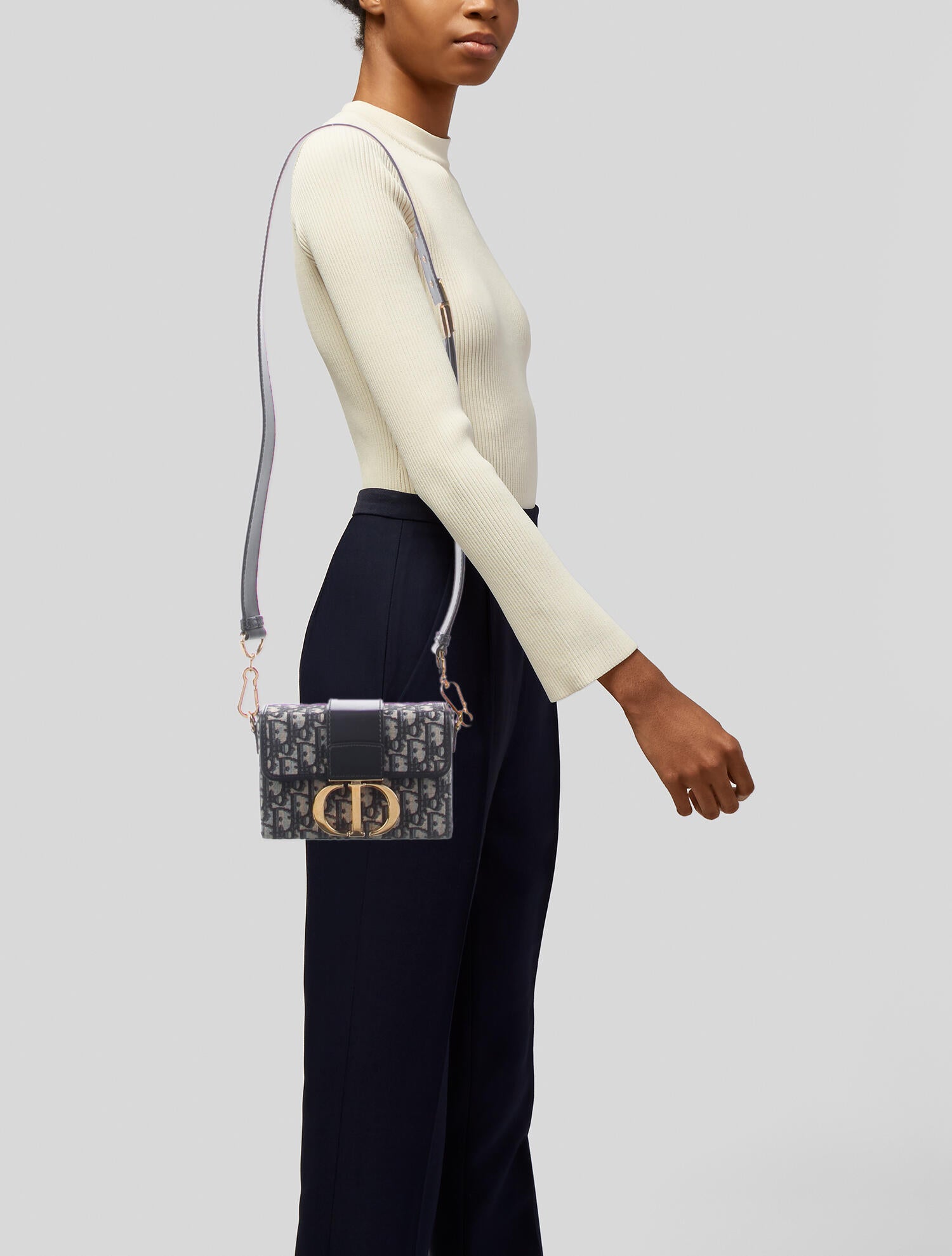 Christian Dior 2022 30 Montaigne Box Bag Blue Crossbody Bags