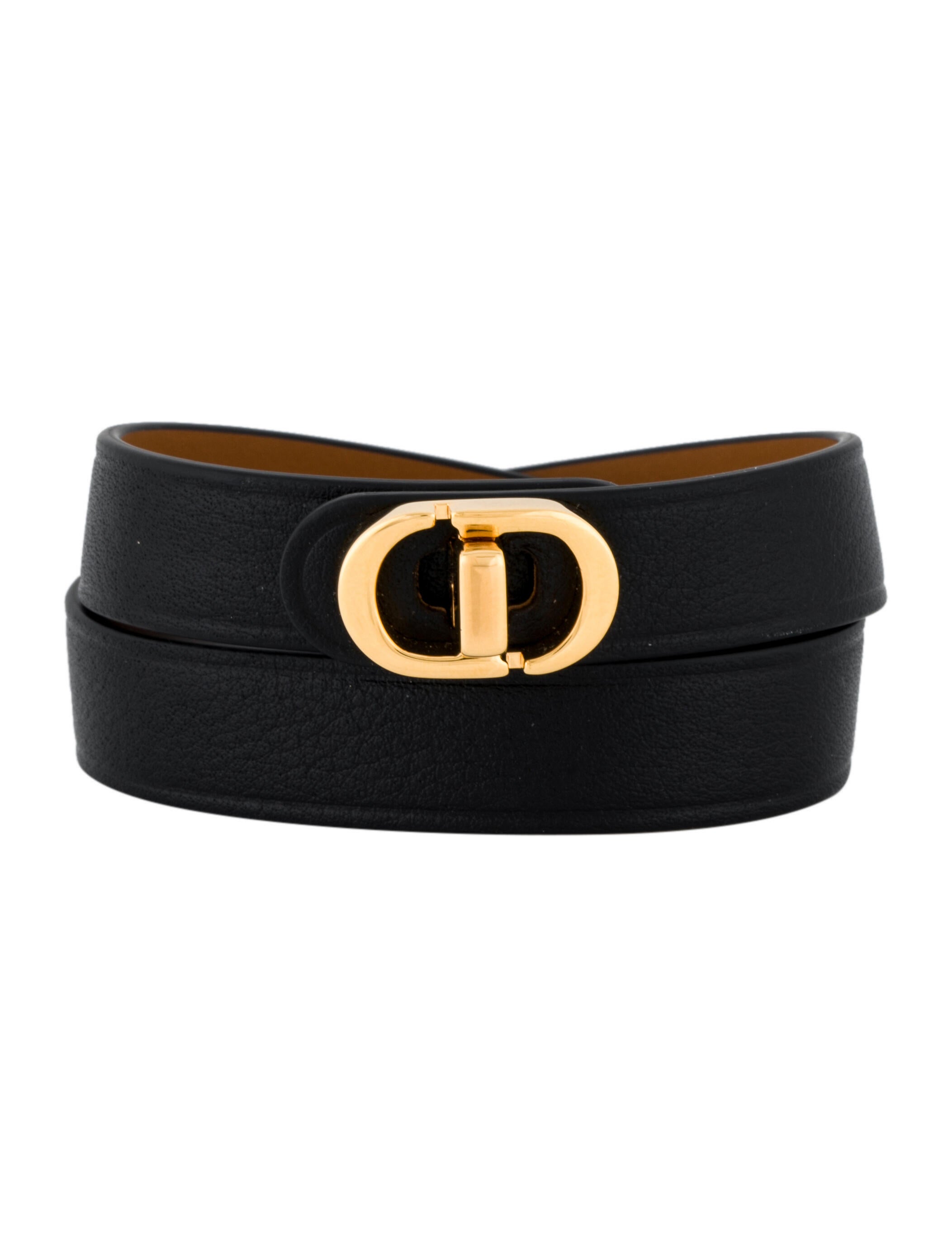 関税・送料込 DIOR 30 Montaigne double ブレスレット Christian Dior 30 MONTAIGNE Double Bracelet Leather NVY
