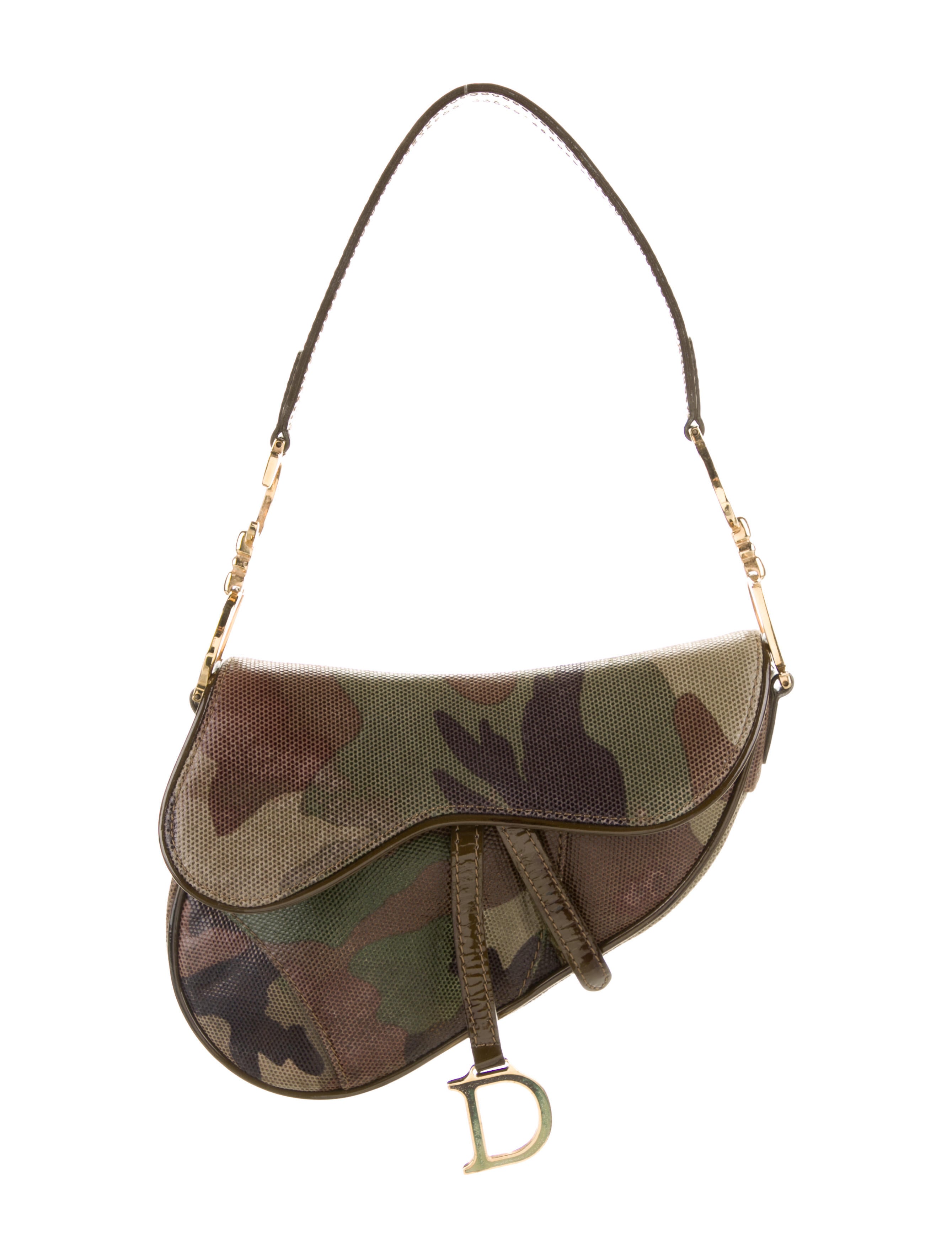 Christian Dior Mini Camo Saddle Bag Green Shoulder Bags, Handbags