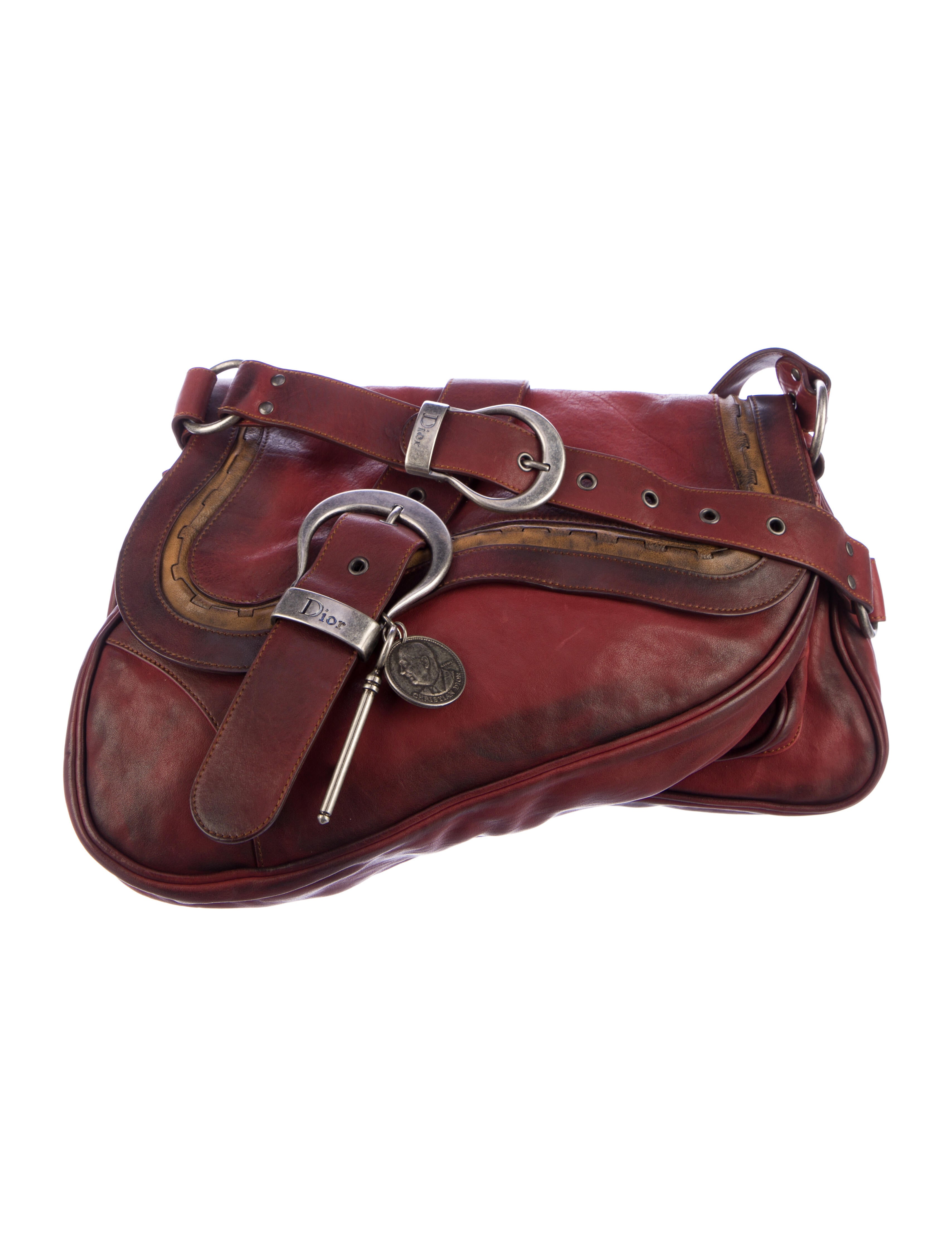 Christian Dior Vintage Gaucho Double Saddle Bag Red Shoulder Bags, Handbags CHR268599 The