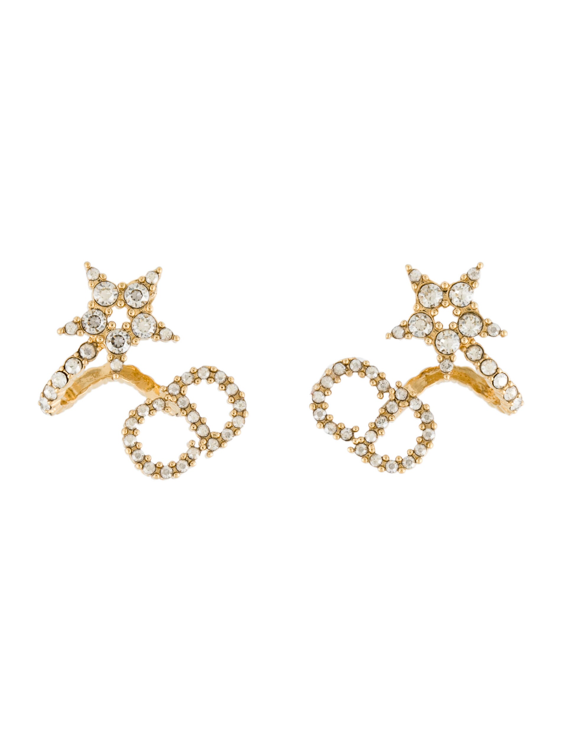 Christian Dior Mise en Dior Resin Tribales Tulip Stud Earrings Brass