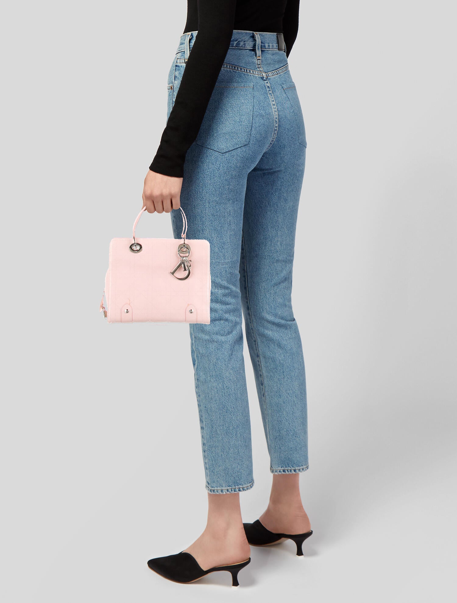 Christian Dior Vintage Medium Lady Dior Pink Handle Bags, Handbags