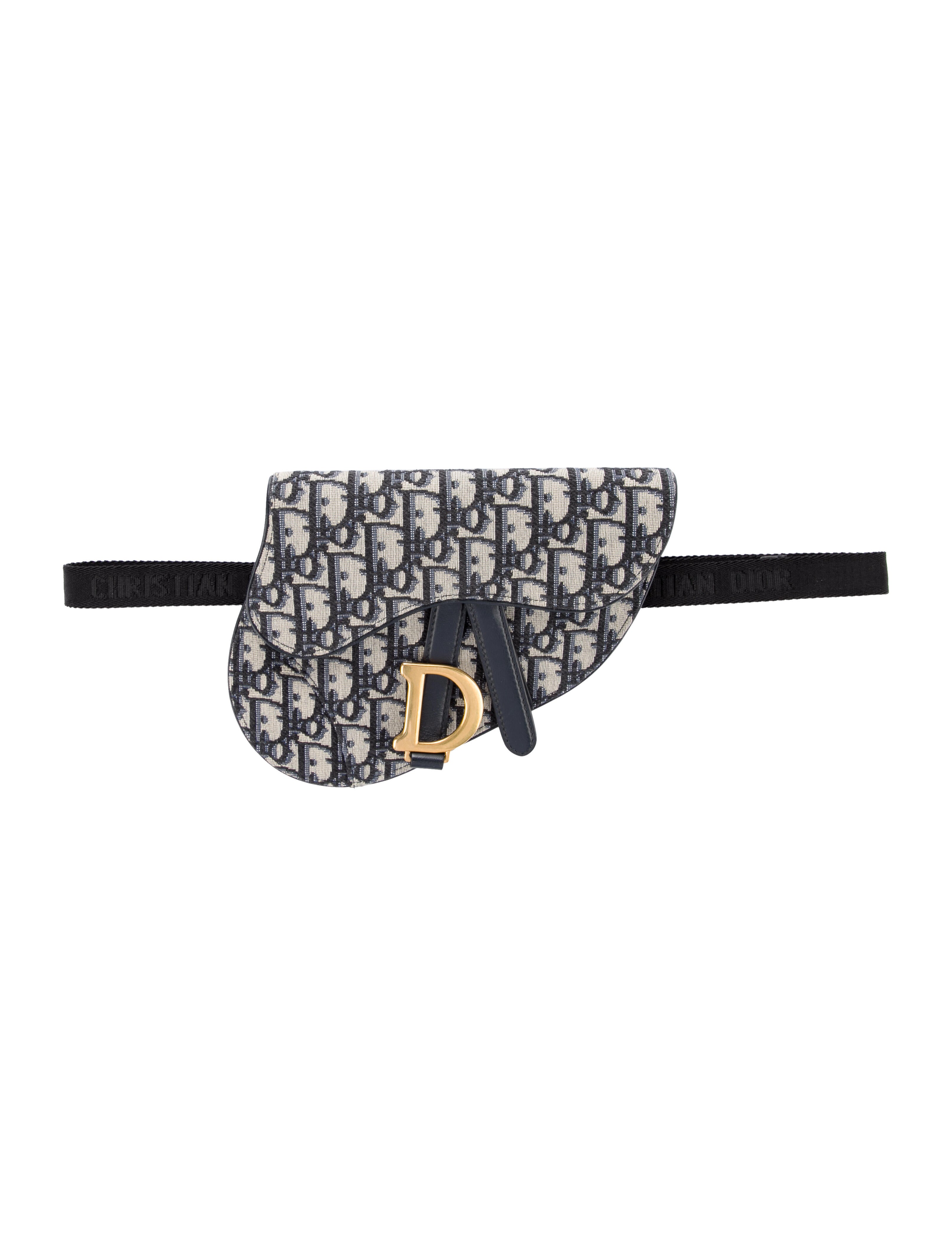 Christian Dior Oblique Saddle Belt Bag Blue Waist Bags, Handbags