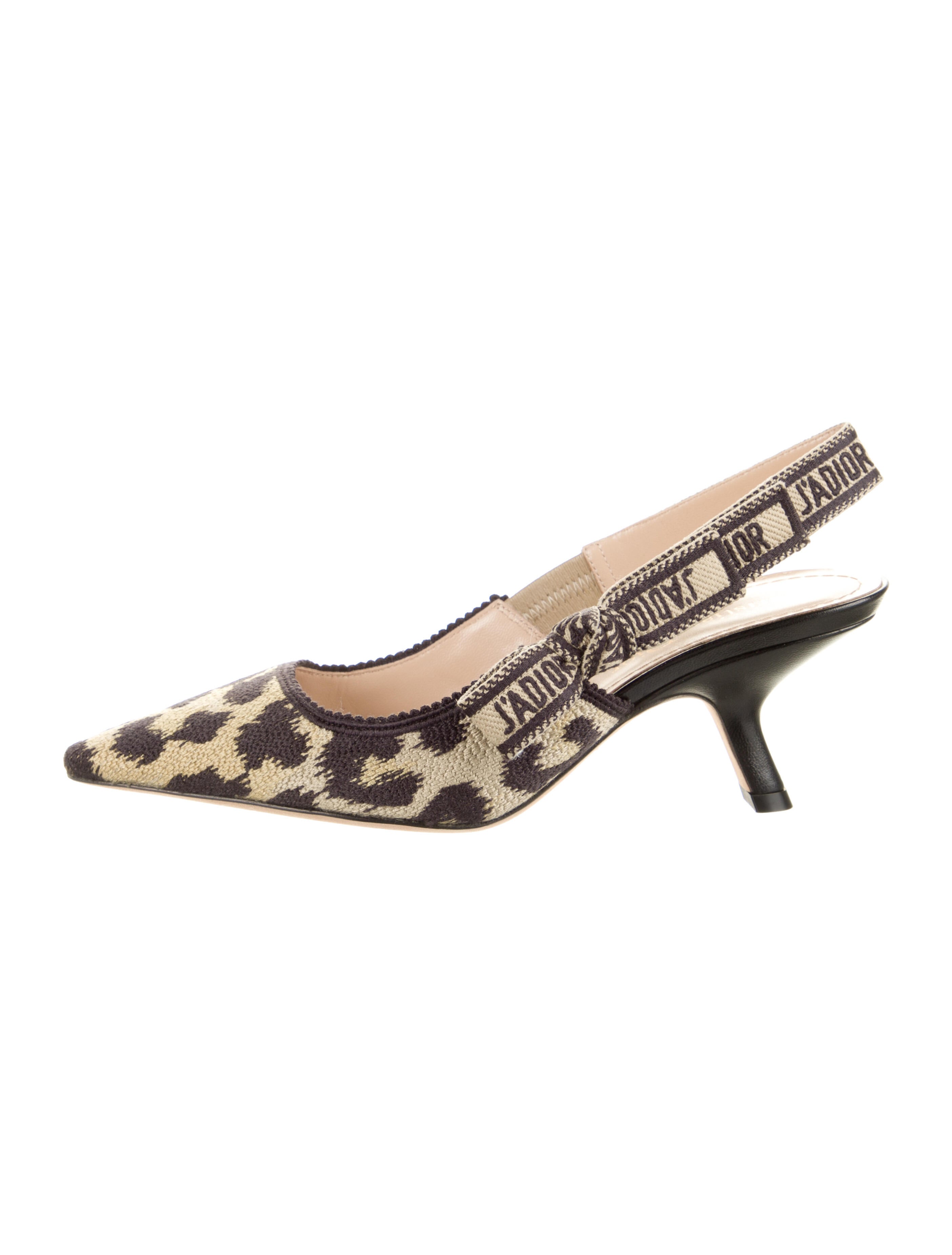 Christian Dior Animal Print Slingback Pumps Black Pumps, Shoes