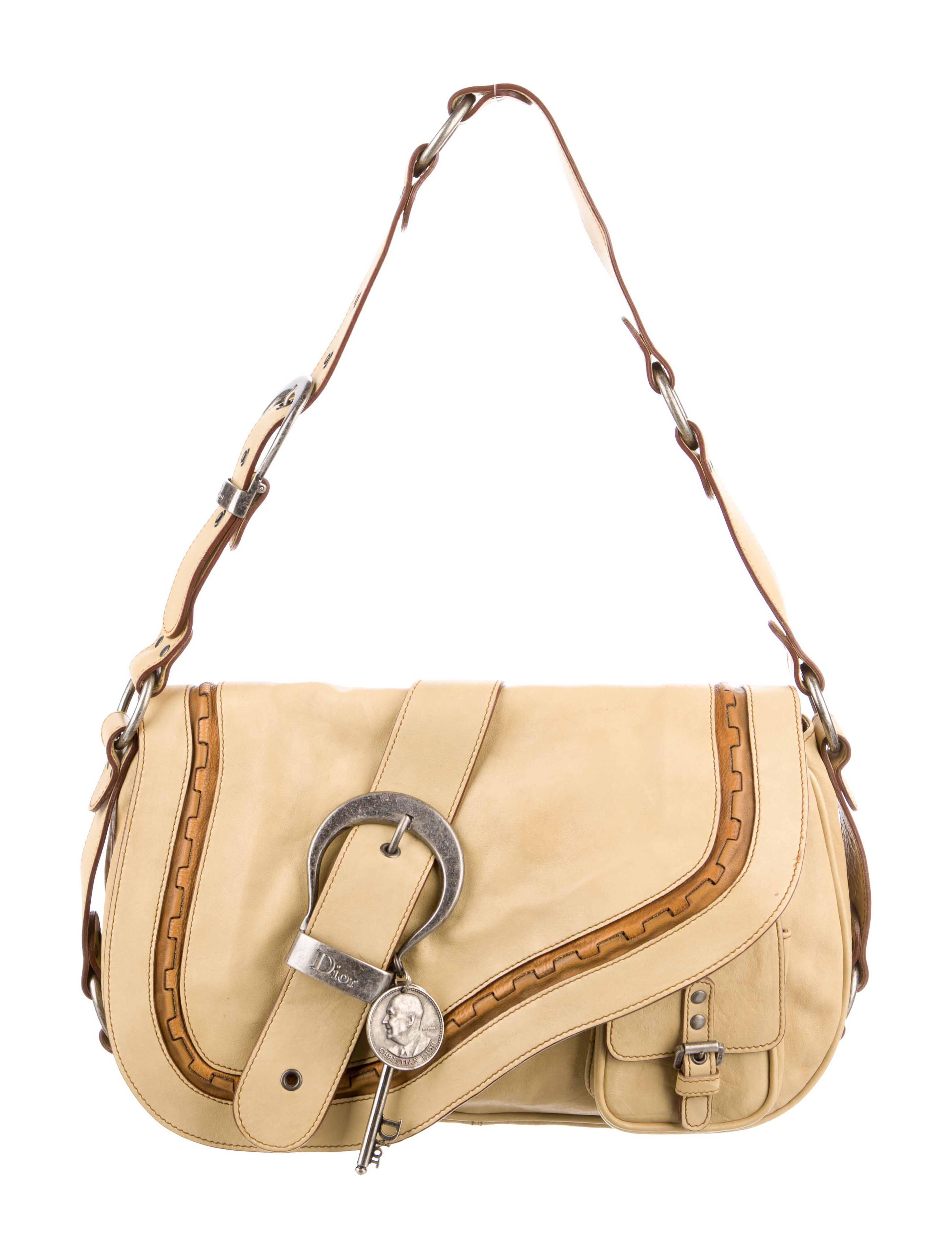 Christian Dior Vintage Gaucho Double Saddle Bag Yellow Shoulder Bags