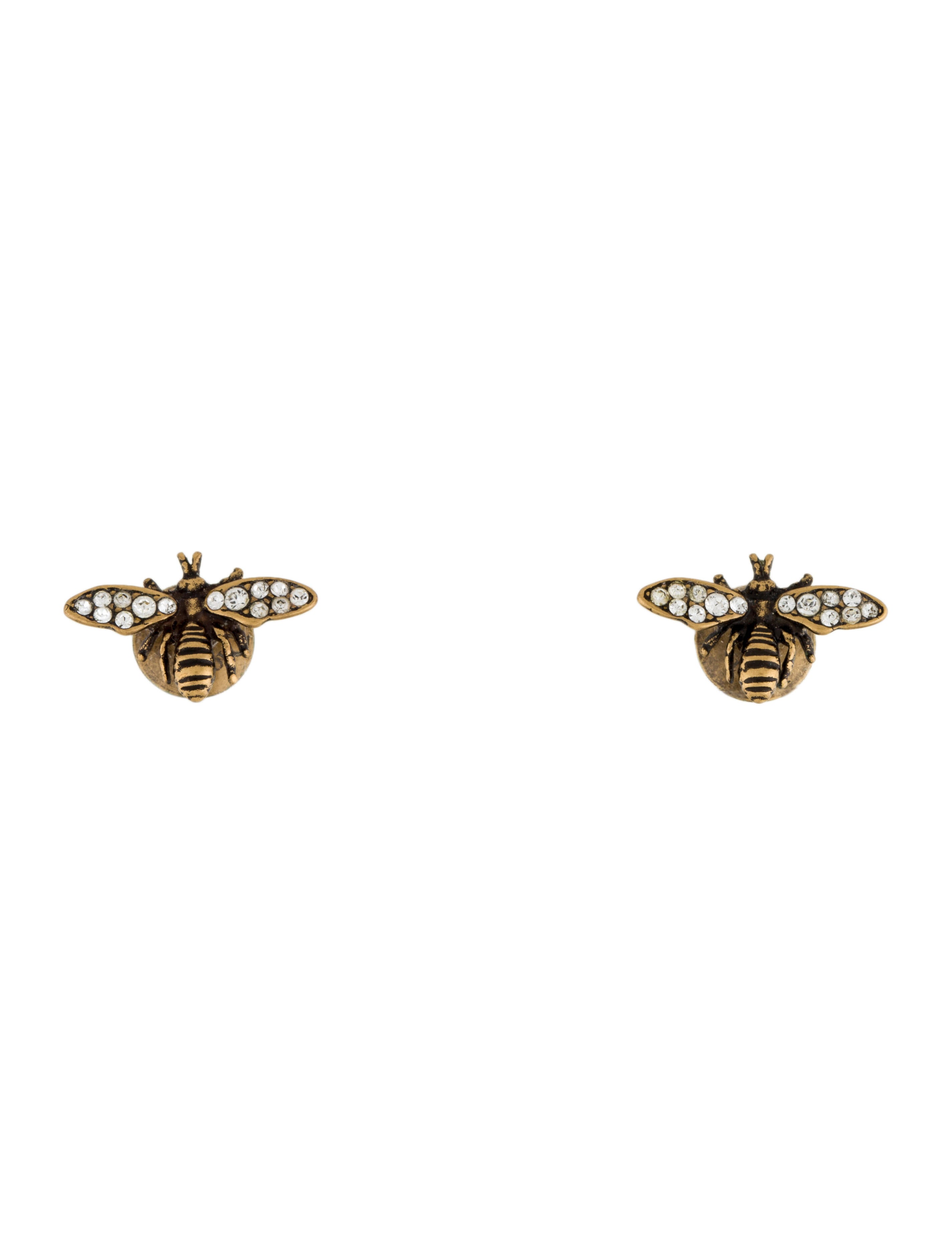 Christian Dior J'Adior Asymmetrical Bee Stud Earrings GoldPlated