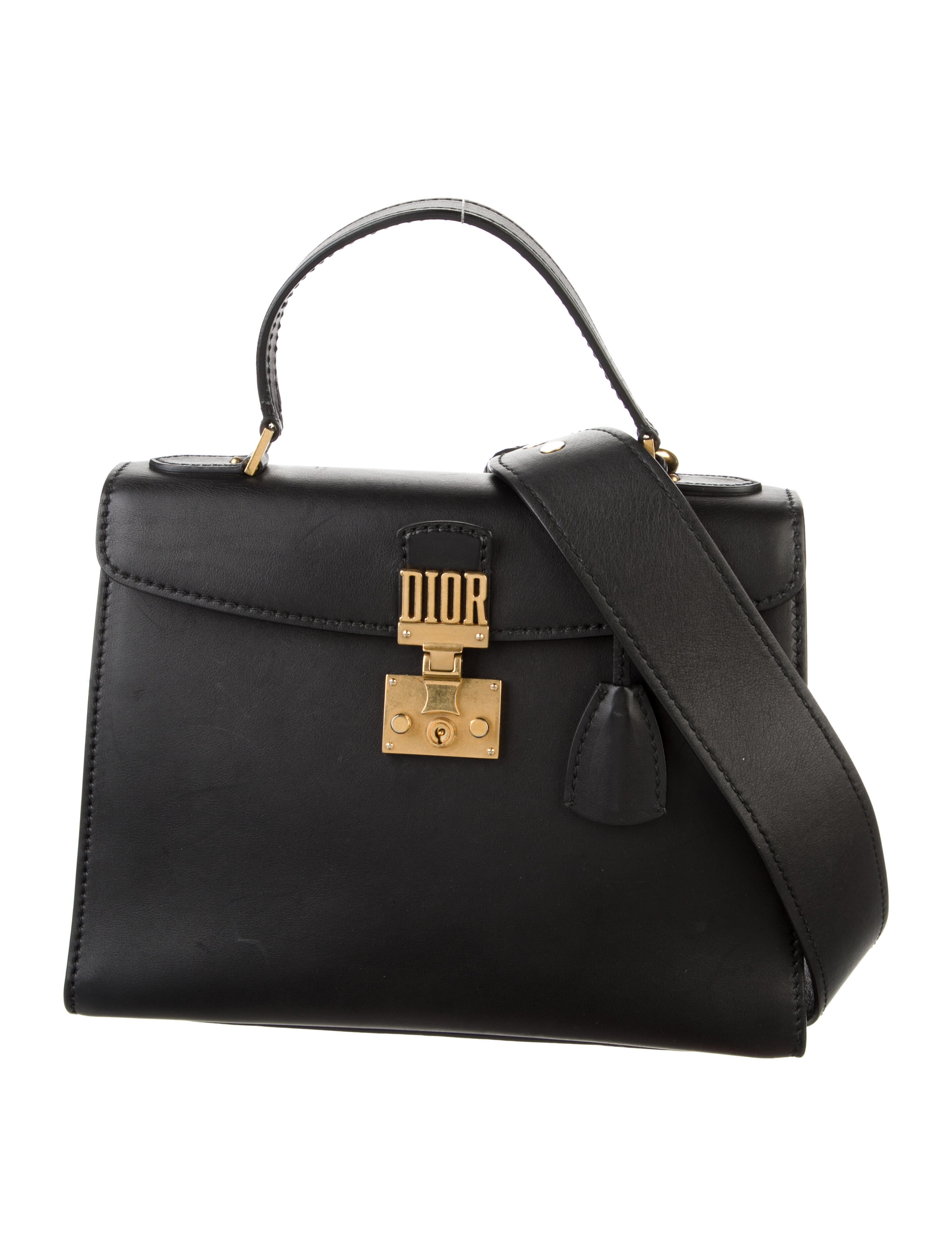 Christian Dior Large Lady Dior Bag Black Handle Bags, Handbags