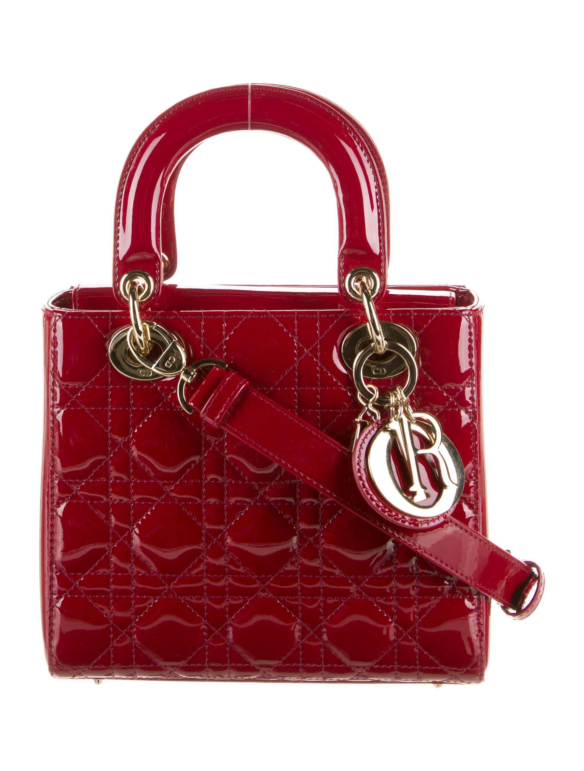 Christian Dior Large Lady Dior Bag Orange Handle Bags, Handbags