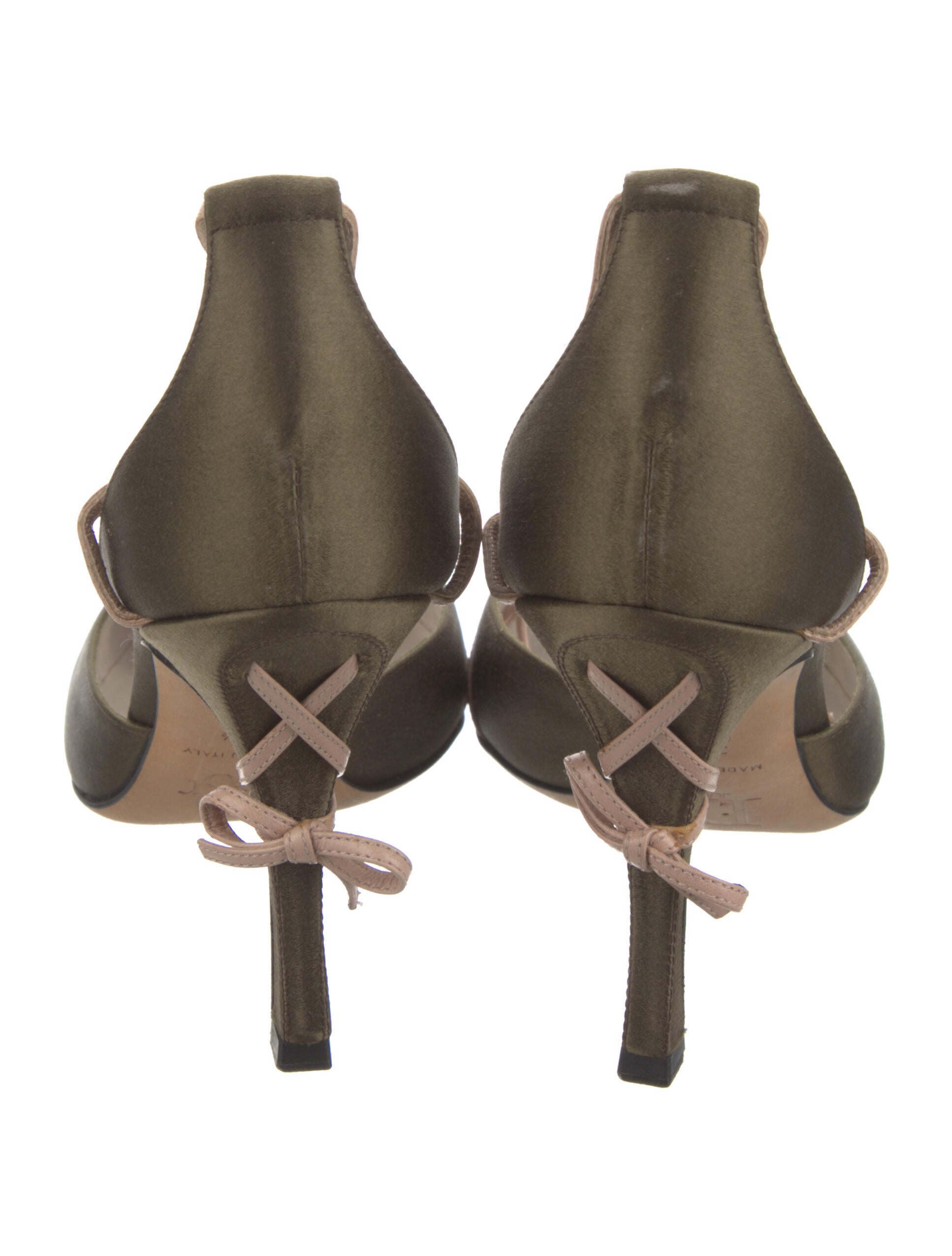 Christian Dior Vintage Silk D'Orsay Pumps - Green Pumps, Shoes