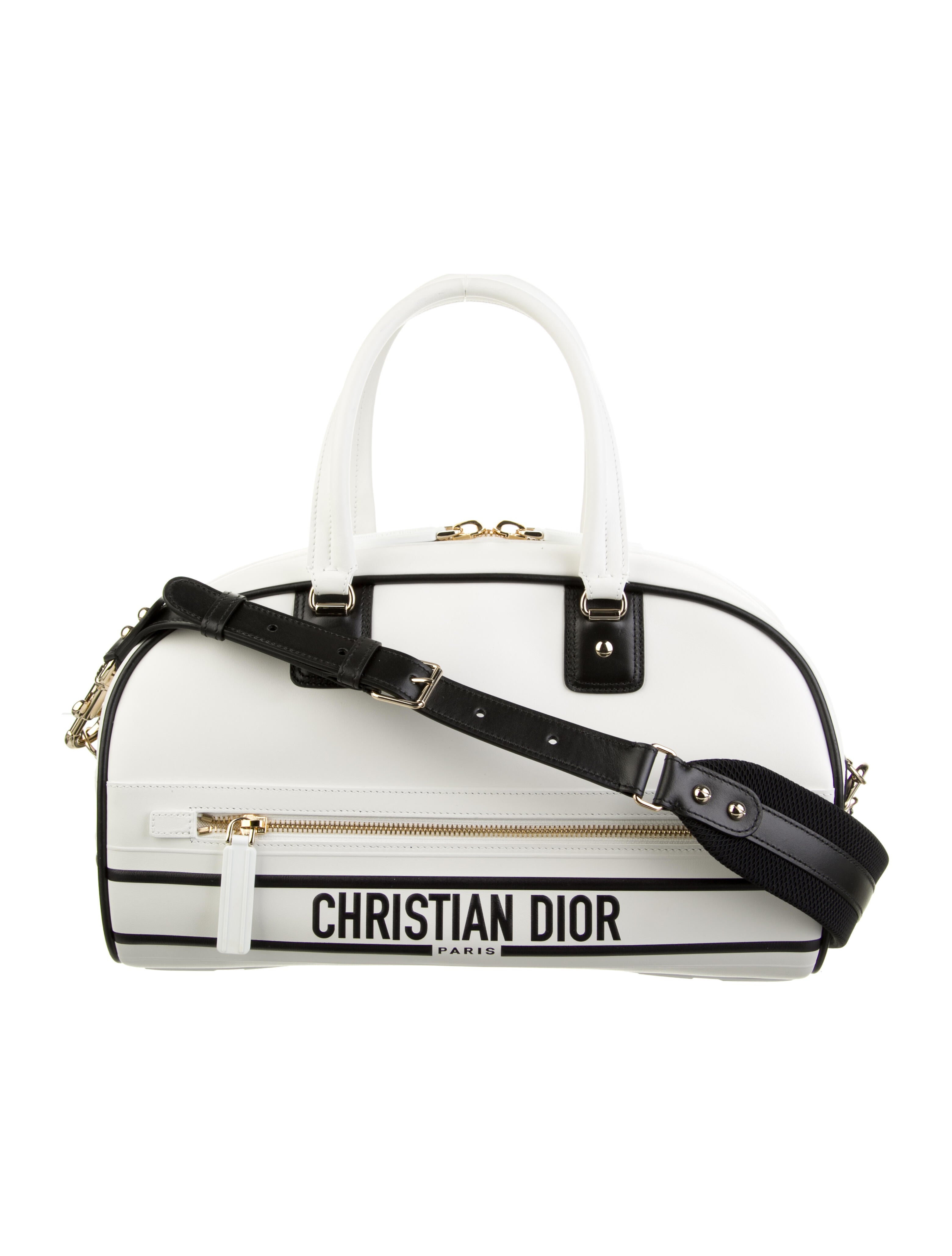 Christian Dior 2021 Medium Dior Vibe Bowling Bag White Handle Bags